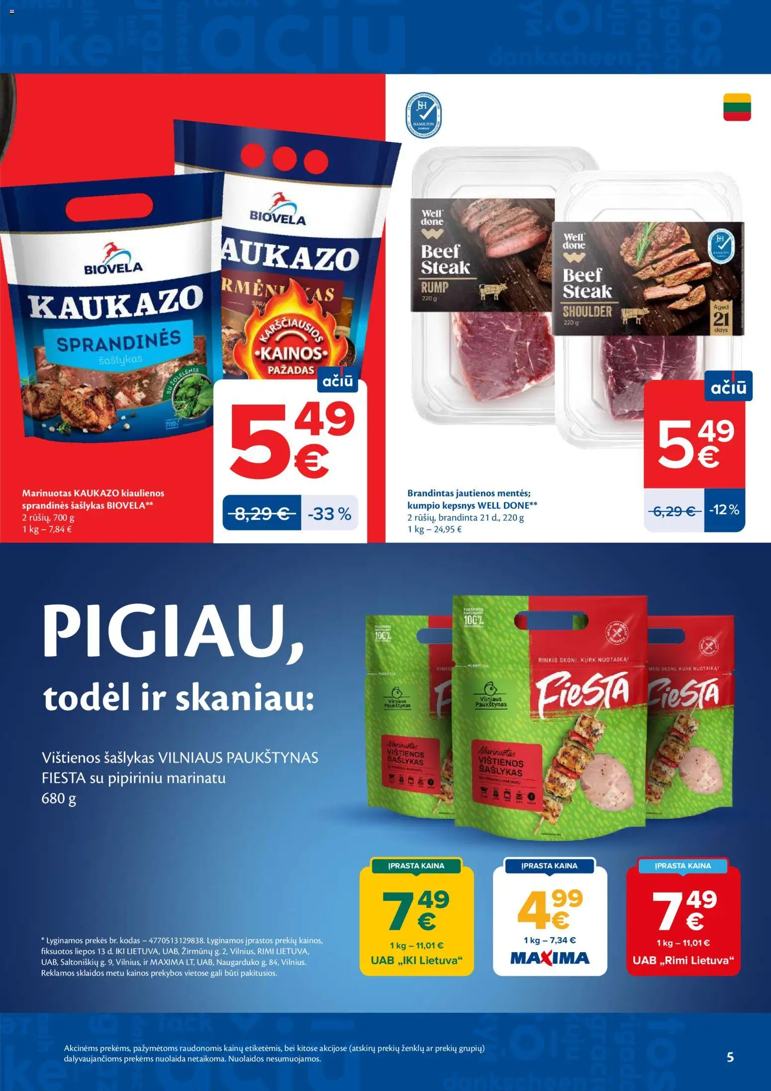 MAXIMA akcijos nuo 2026.07.21 | Puslapis: 5 | Prekių: Vištienos, Kiaulienos, Jautienos