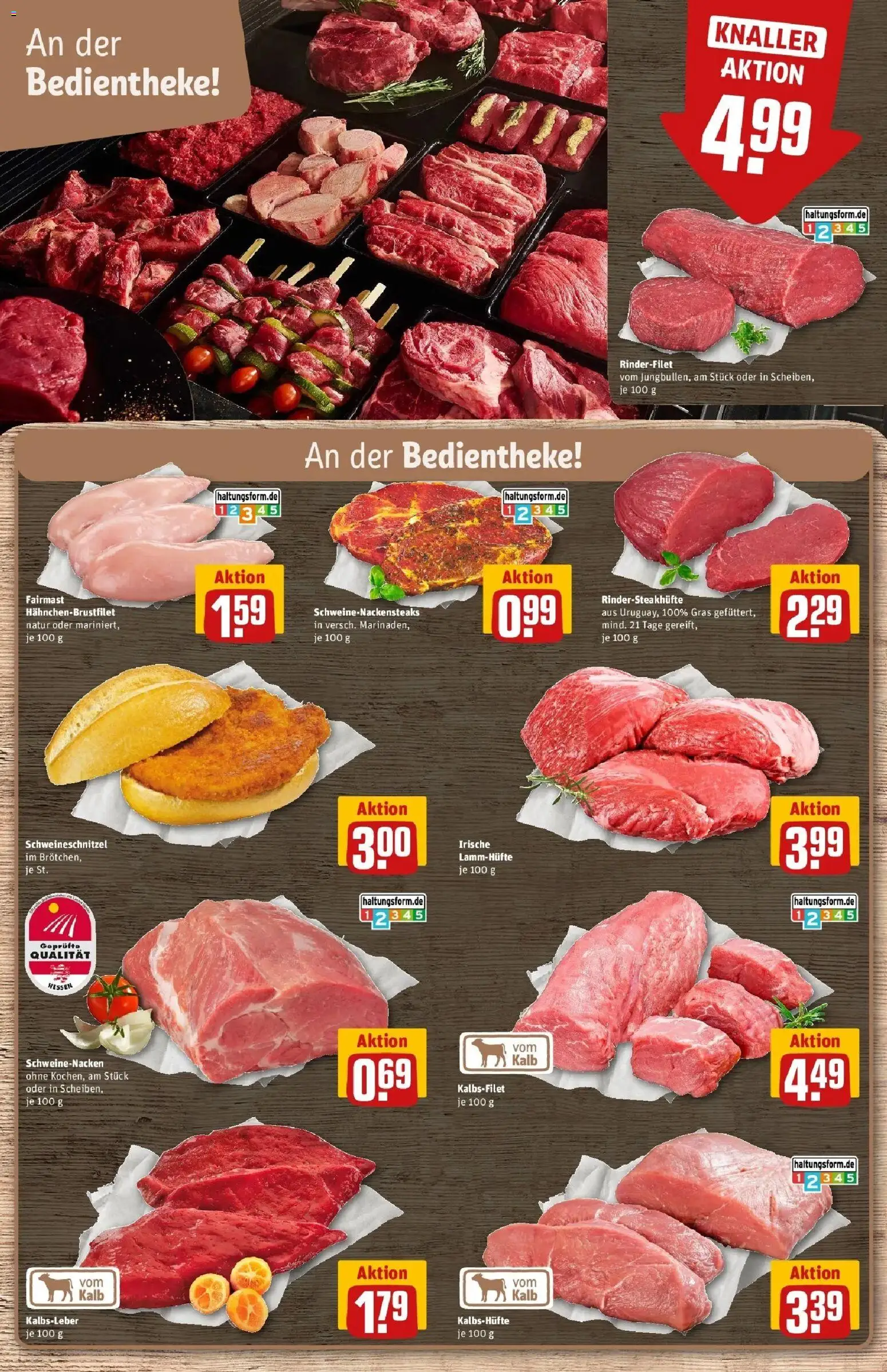 Rewe Prospekt Gießen – gültig ab 06.07.2026 | Seite: 8 | Produkte: Rinderfilet, Schweinenacken, Kalbsleber