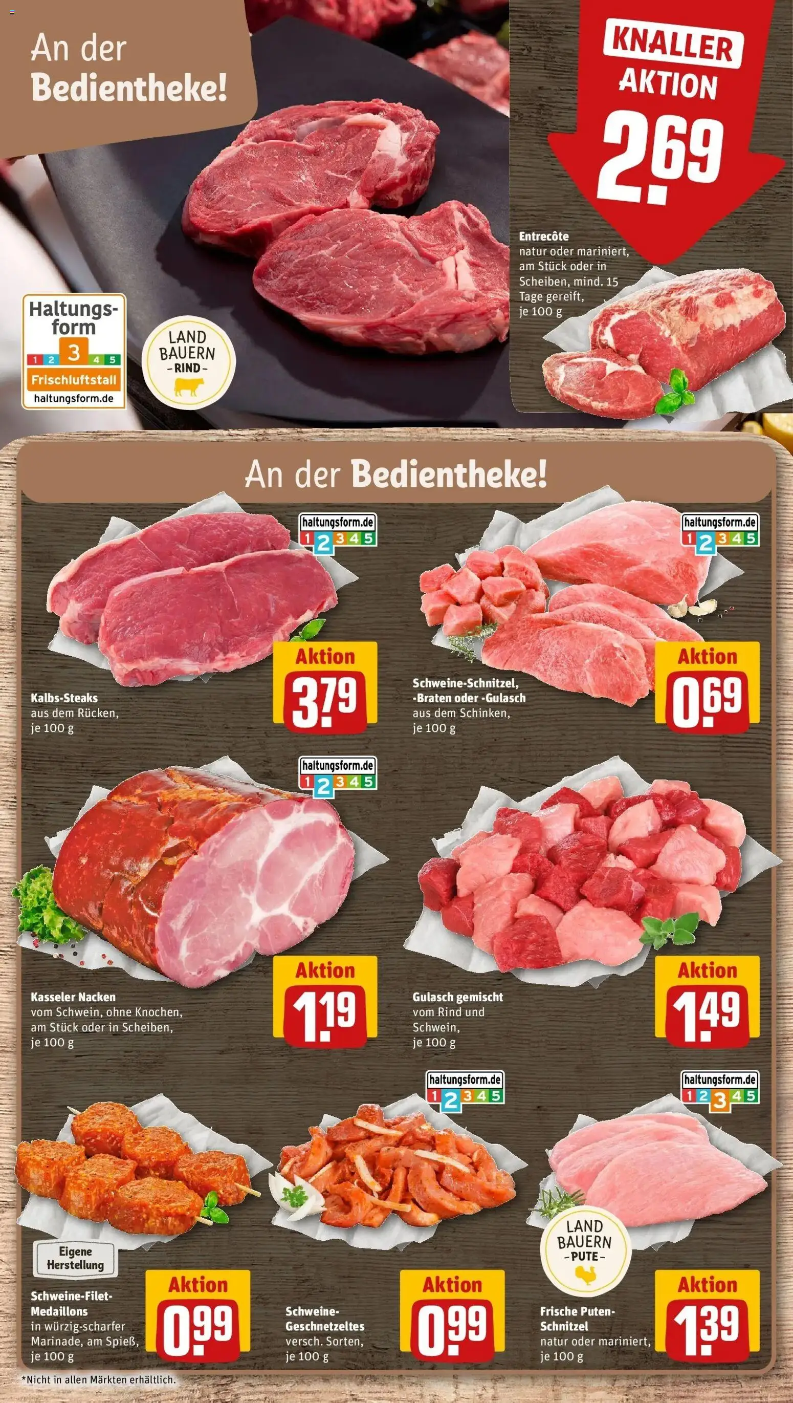 REWE Prospekt ab 19.10.2026 zum Blättern » Angebote | Seite: 10 | Produkte: Entrecote, Schnitzel, Schweinefilet, Kasseler nacken