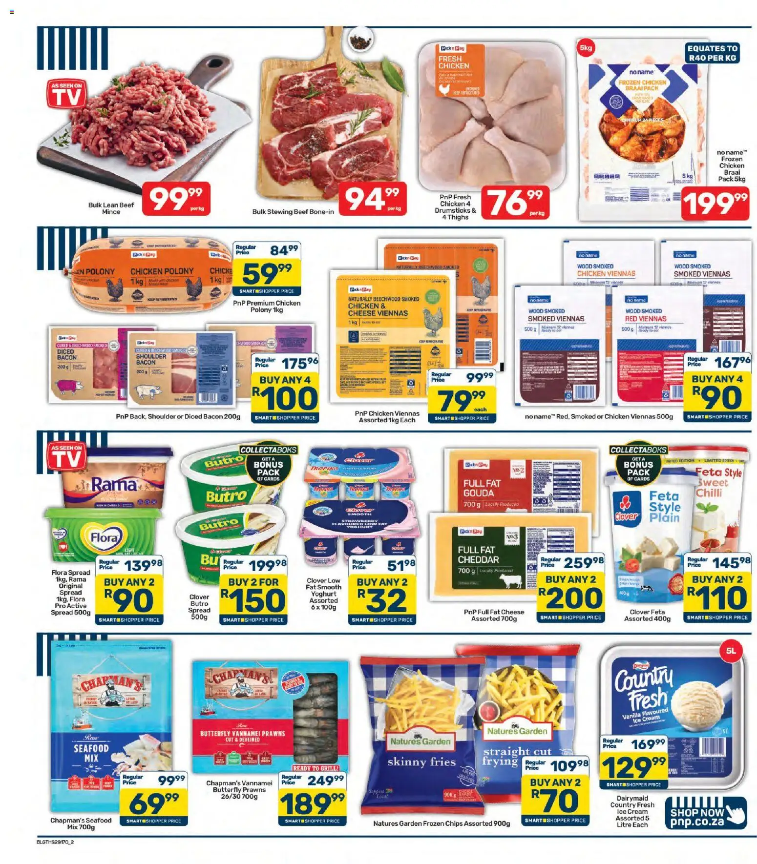 New Pick n Pay catalogue – valid from 26/10/2026 | Page: 2 | Products: Spread, Frozen chicken, Chicken, Chips