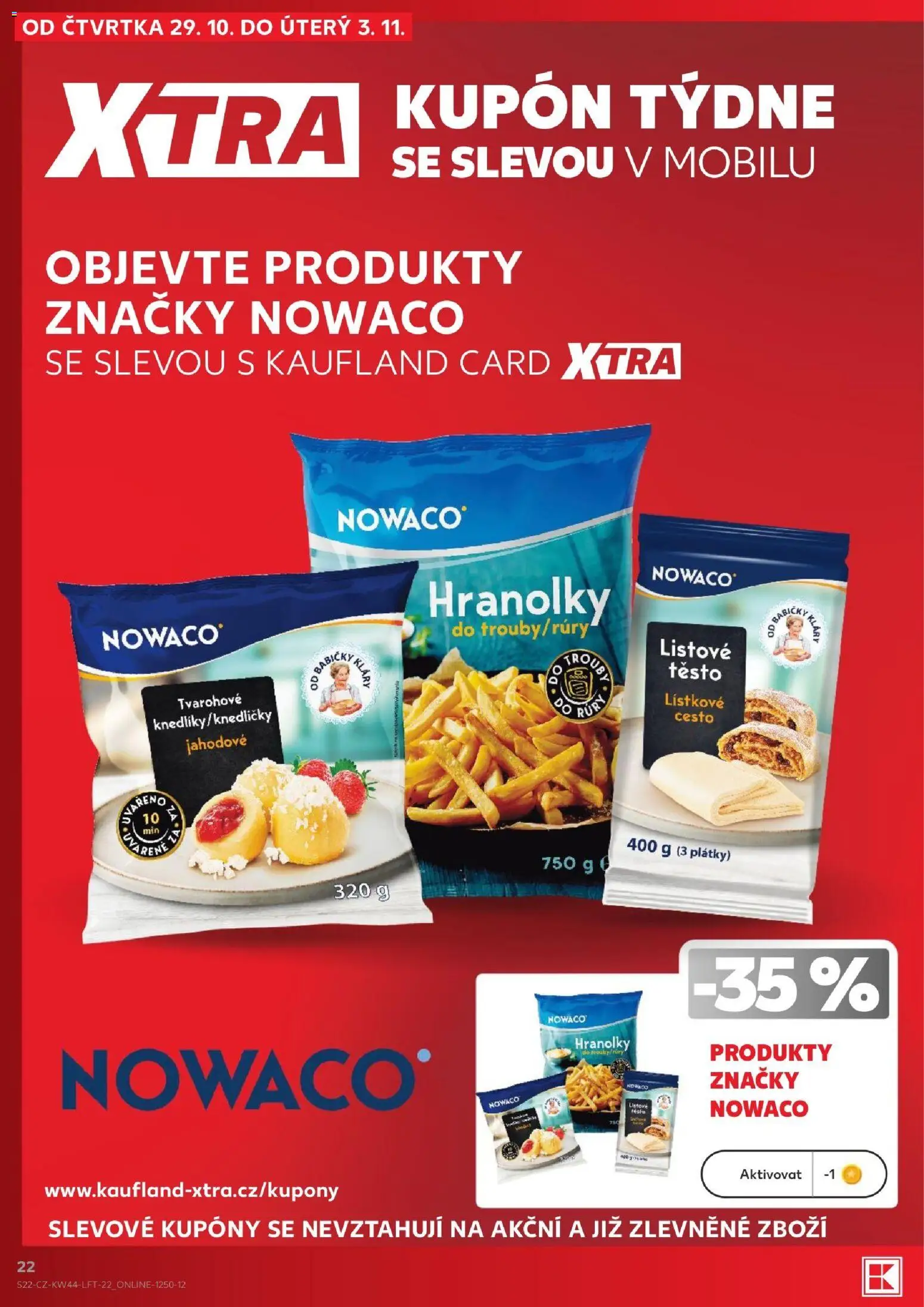 Kaufland leták od 29.10.2026 | Strana: 22 | Produkty: Hranolky, Listové těsto, Cesto, Těsto