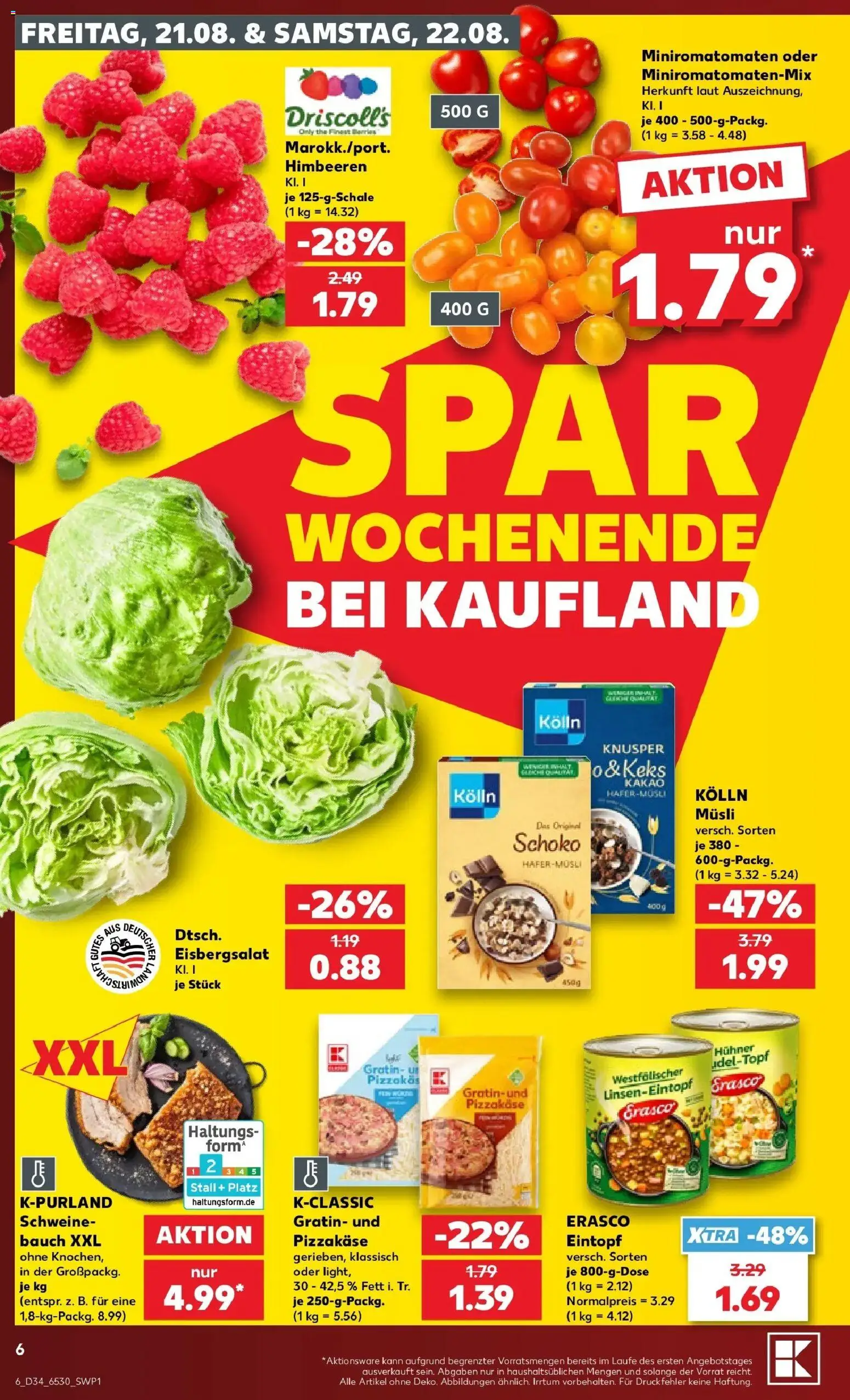 Prospekt Kaufland ab 17.08.2026 » Angebote Online zum Blättern | Seite: 17 | Produkte: Musli, Kolln, Eisbergsalat, Erasco