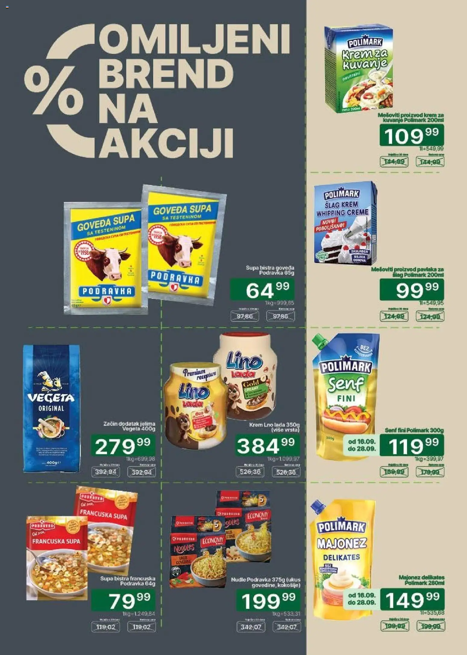 Univerexport katalog - važi od 16.09.2026 | Strana: 24 | Proizvode: Senf, Podravka, Krem, Nudle