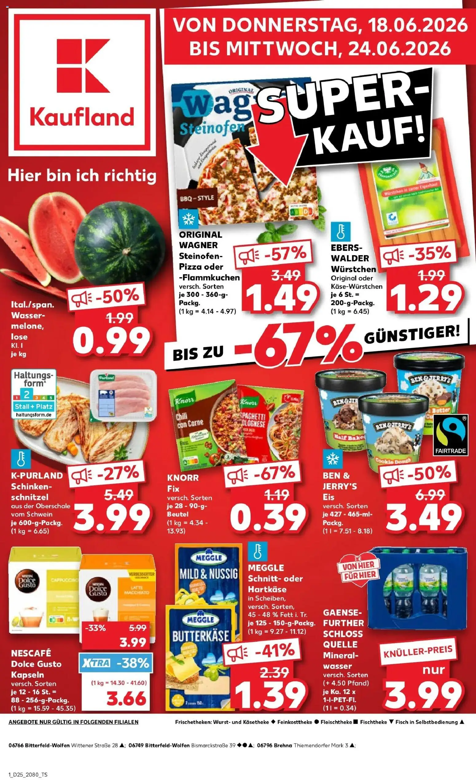 Kaufland Prospekt Bitterfeld-Wolfen – gültig ab 14.06.2026 | Seite: 10 | Produkte: Knorr, Ben & Jerry's, Wasser, Schinken