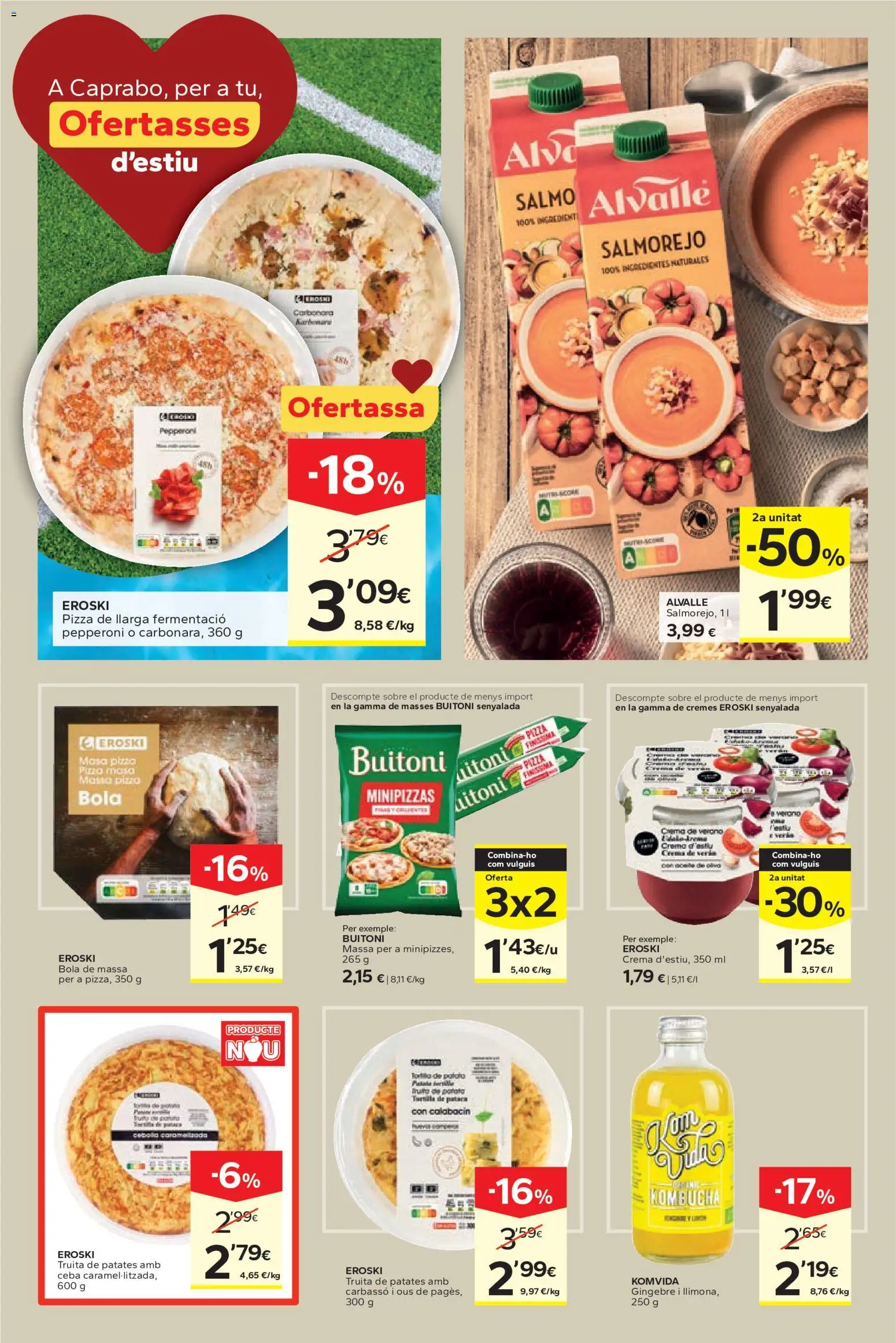 Caprabo folleto │ válido desde el 28.05.2026 | Página: 6 | Productos: Calabacín, Κρεμάστρα, Pizza, Crema