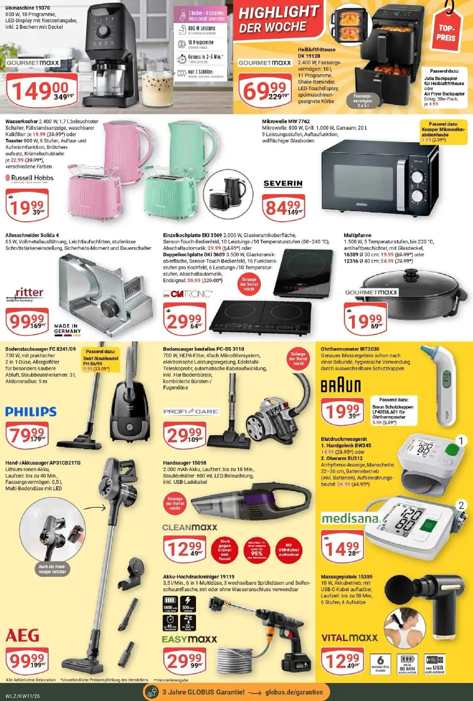 Globus prospekt Weischlitz	 – gültig ab 09.03.2026 | Seite: 27 | Produkte: Philips, Wasserkocher, Massagepistole, Heißluftfritteuse