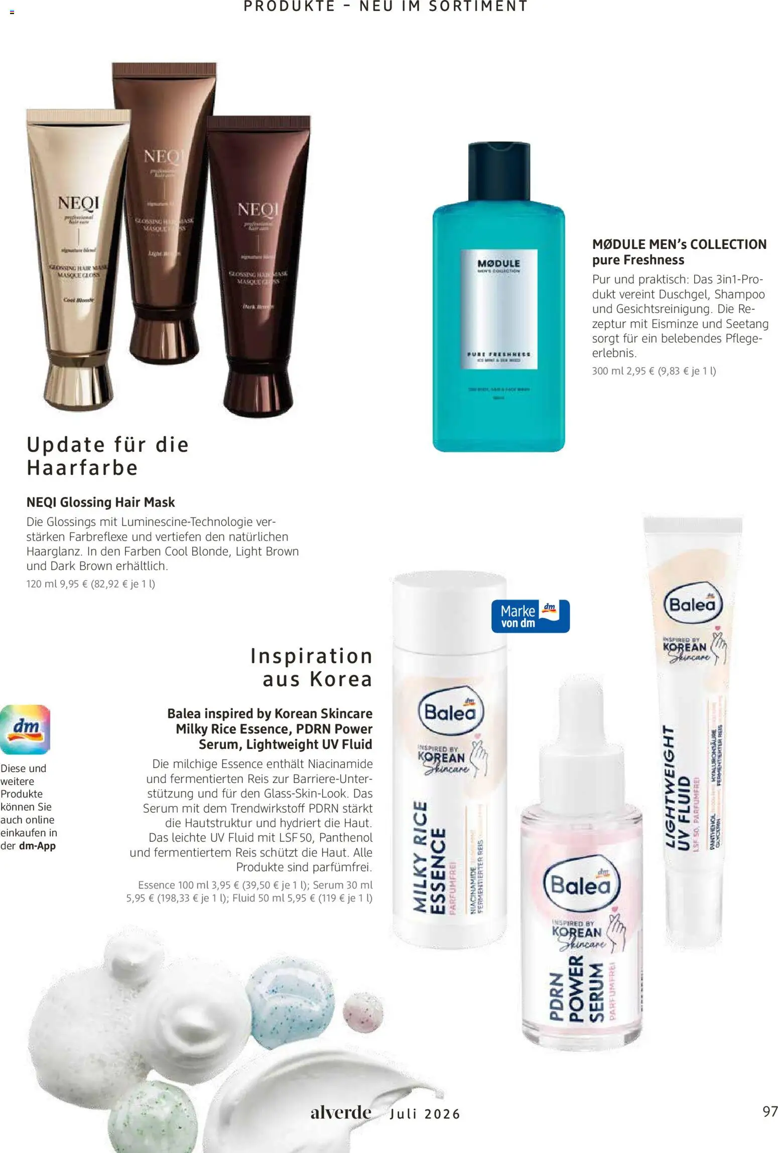dm drogerie Prospekt – gültig ab 01.07.2026 | Seite: 97 | Produkte: Shampoo, Haarfarbe, Serum, Reis