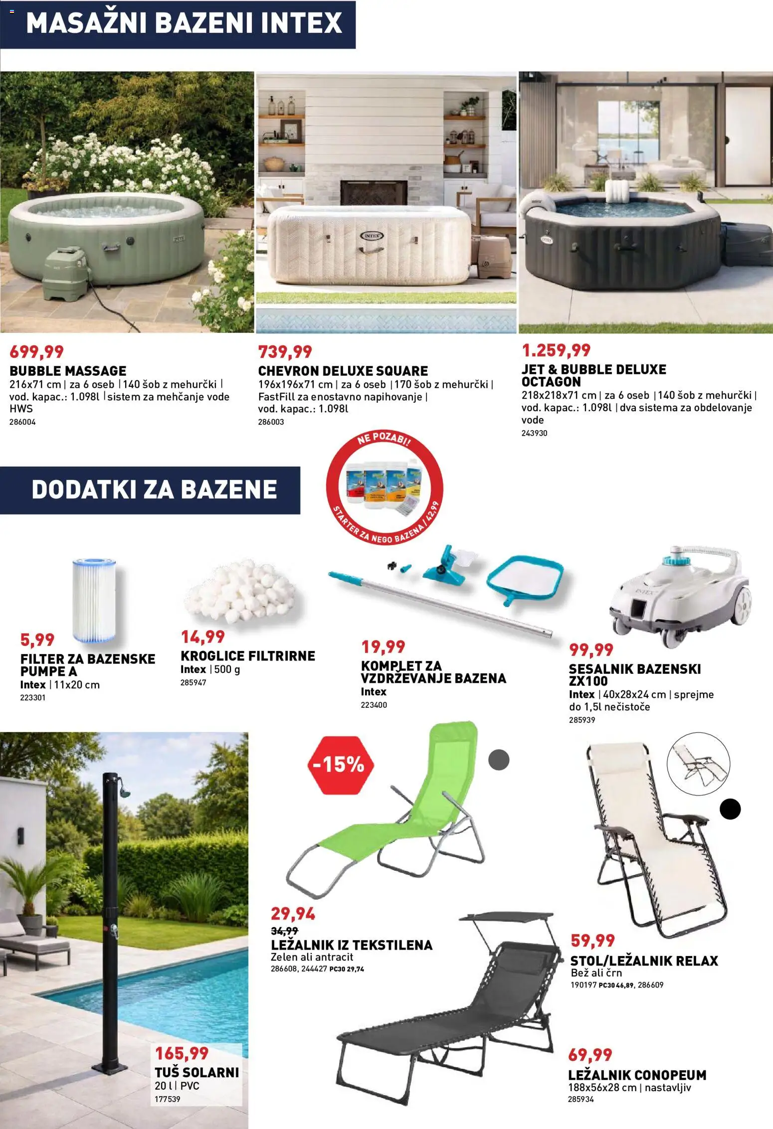 Novi Inpos katalog ponudbe – veljaven od 07.05.2026 | Stran: 7 | Izdelki: Ležalnik, Sesalnik