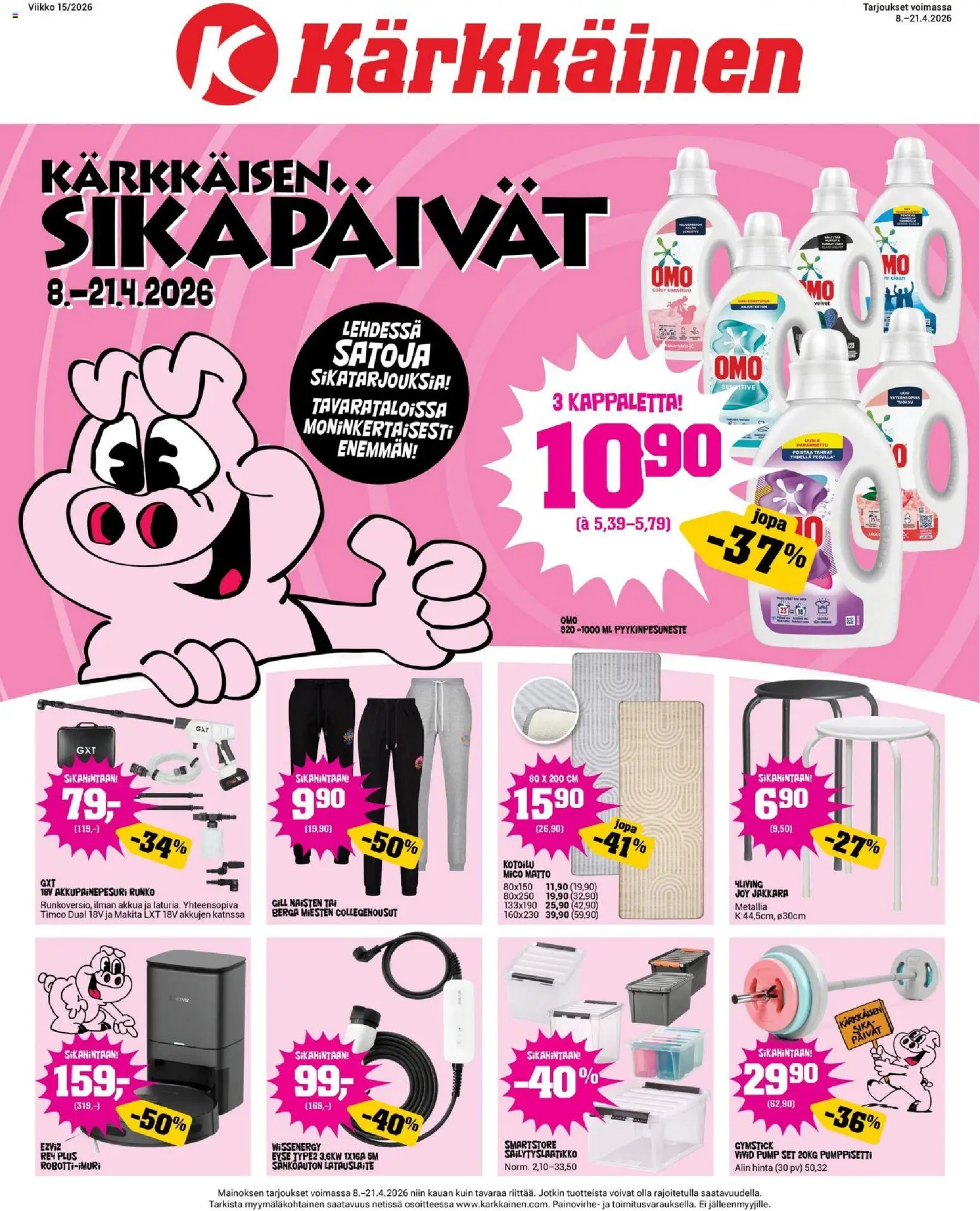 Kärkkäinen tarjoukset – voimassa 08.04.2026 alkaen | Sivu: 1 | Tuotteet: Jakkara, Matto