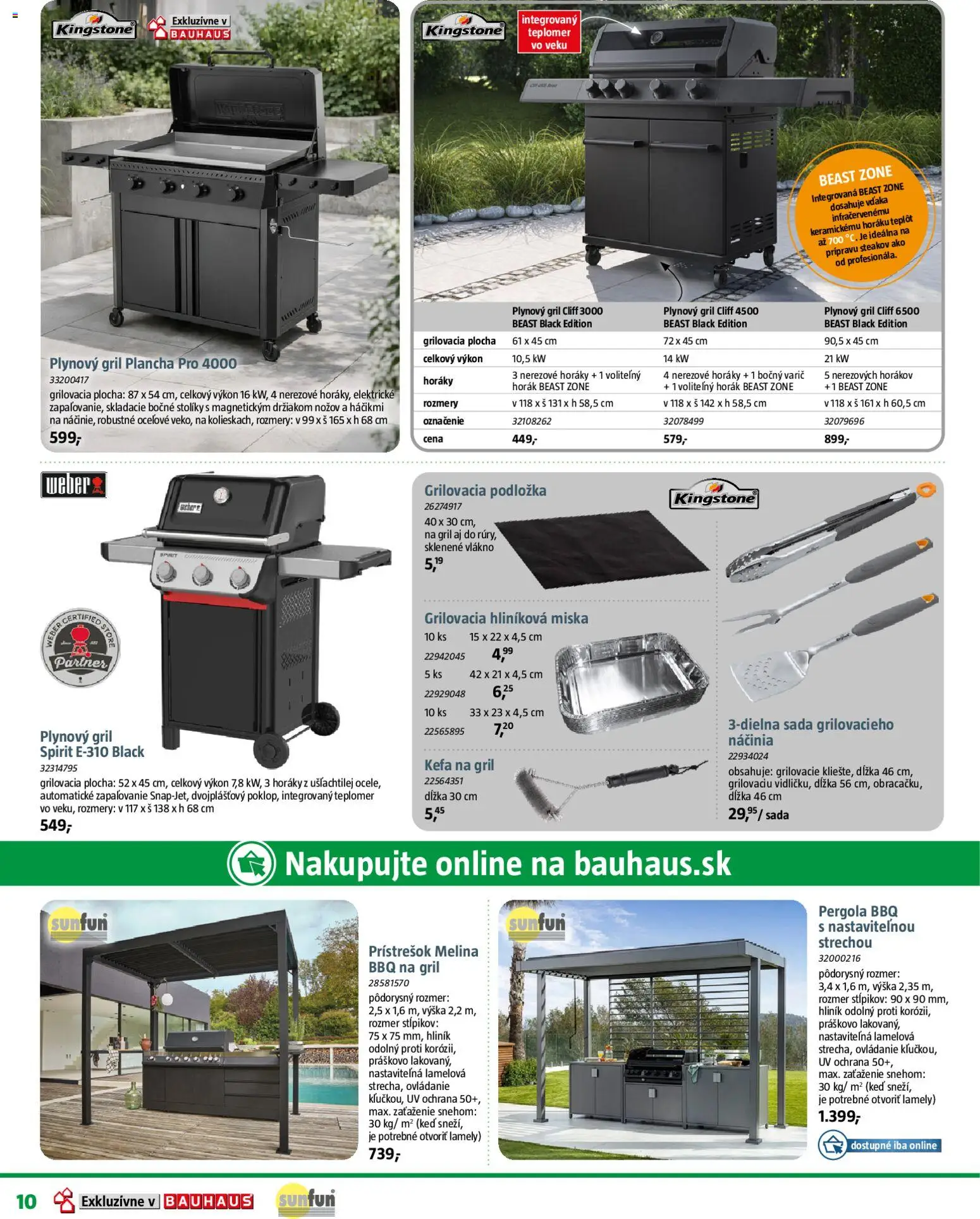 Nové Bauhaus akcie – leták je platný od 20.04.2026 | Strana: 10 | Produkty: Pergola, Gril, Lamely, Teplomer