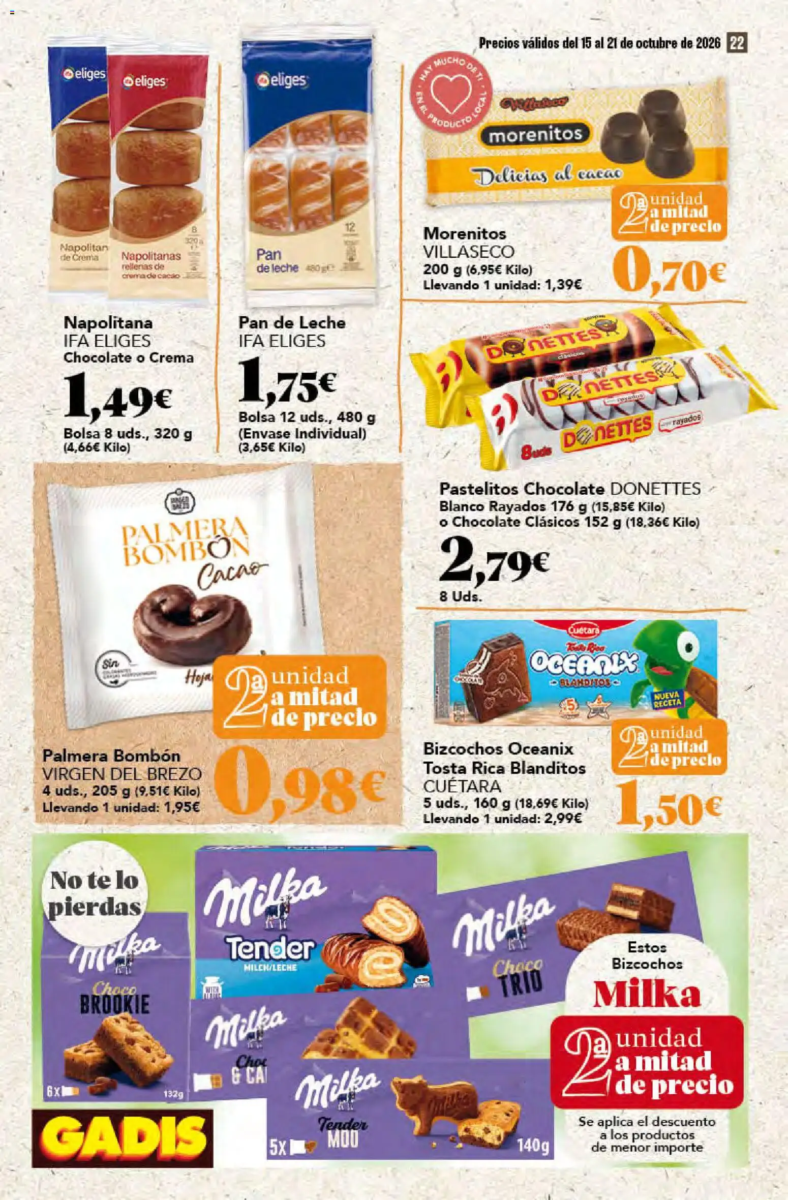 Gadis - folleto │ válido desde el 15/10/2026 | Página: 22 | Productos: Leche, Chocolate, Crema, Pan de leche