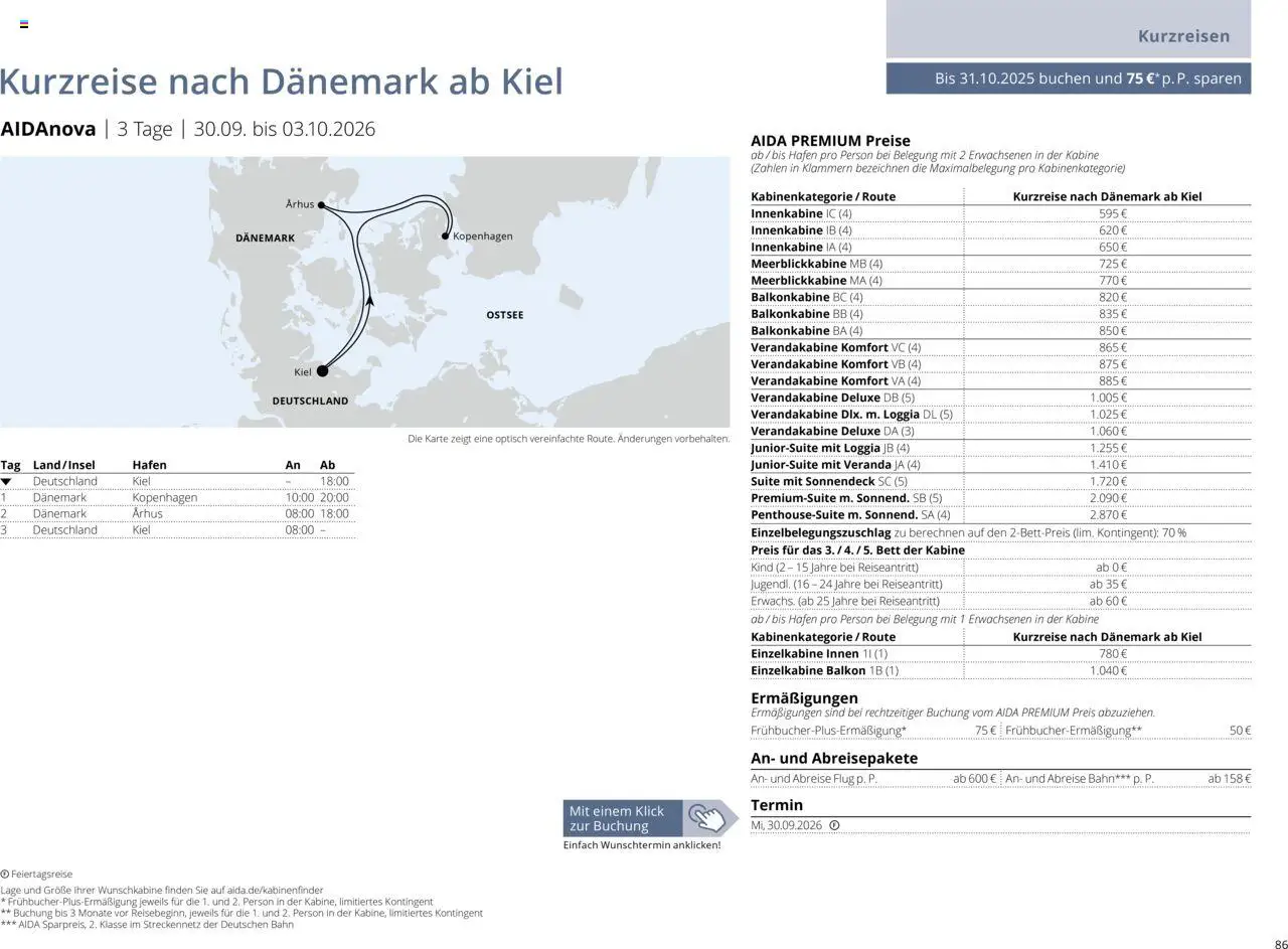 Aida Sommer 2026 – gültig ab 01.03.2026 | Seite: 86 | Produkte: Bett