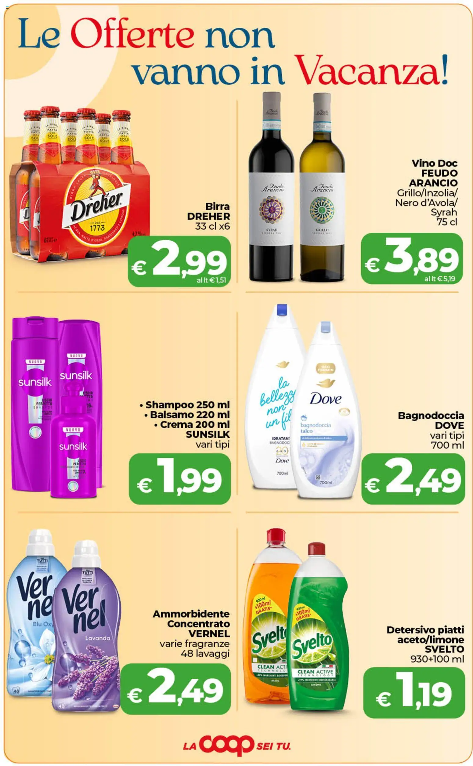 Volantino COOP del 21/07/2026 | Pagina: 4 | Prodotti: Balsamo, Crema, Talco, Acqua
