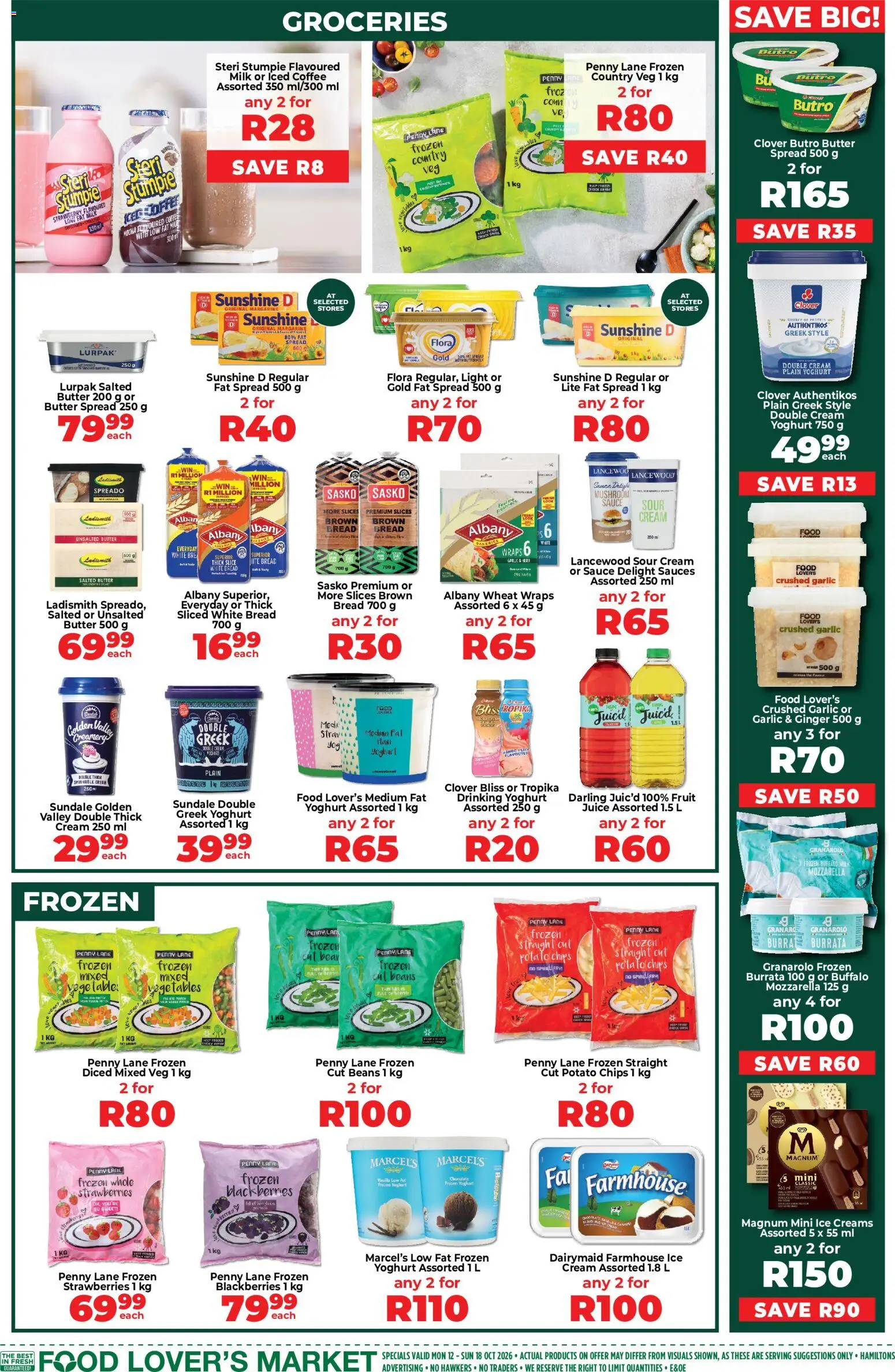 New Food Lover's Market catalogue – valid from 12/10/2026 | Page: 6 | Products: Hat, Light, Fat spread, Mozzarella