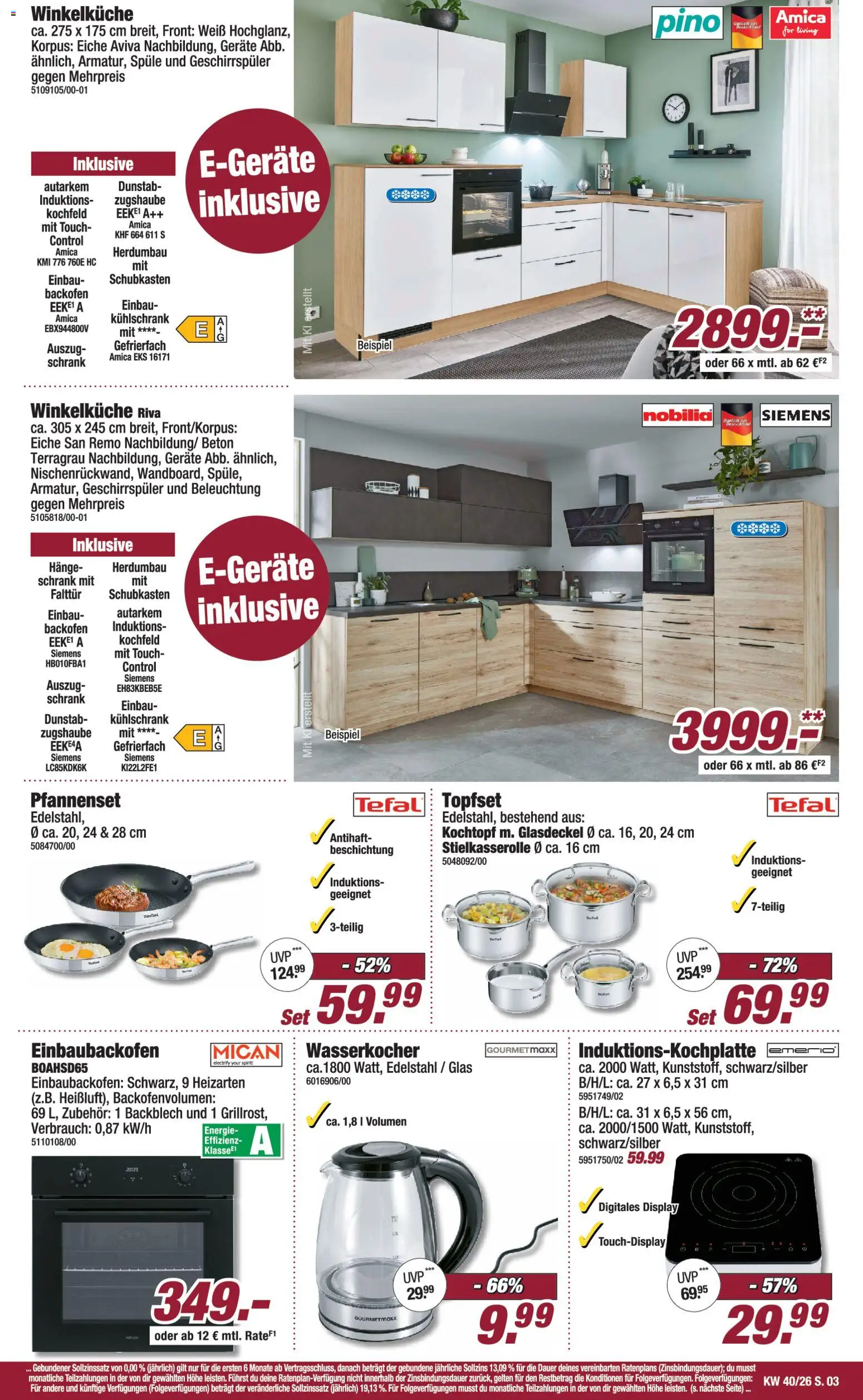 Poco Prospekt – gültig ab 27.09.2026 | Seite: 3 | Produkte: Geschirrspüler, Schrank, Kühlschrank, Backofen