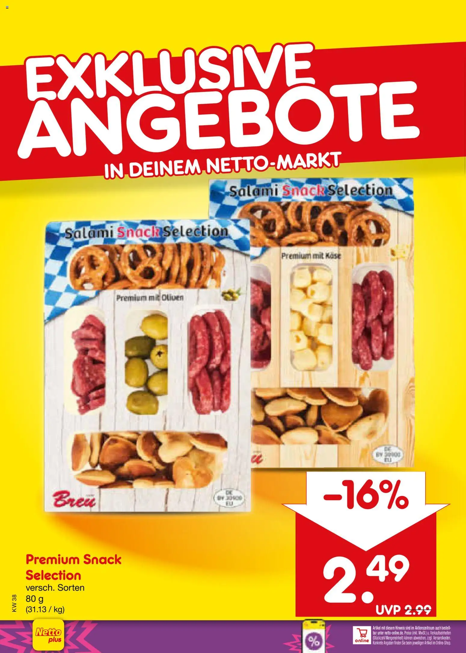 Netto Marken-Discount Prospekt – gültig ab 14.09.2026 | Seite: 22 | Produkte: Käse, Salami