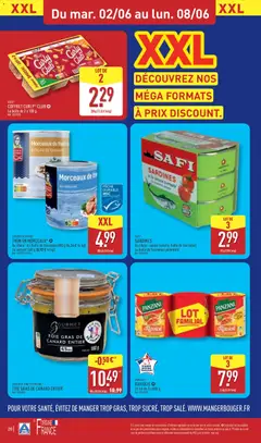 Aldi - Prévisualisation de Aldi catalogue valide à partir de 02.06.2026 | Page: 22 | Produits: Sardines, Foie gras de canard entier, Huile, Viande bovine