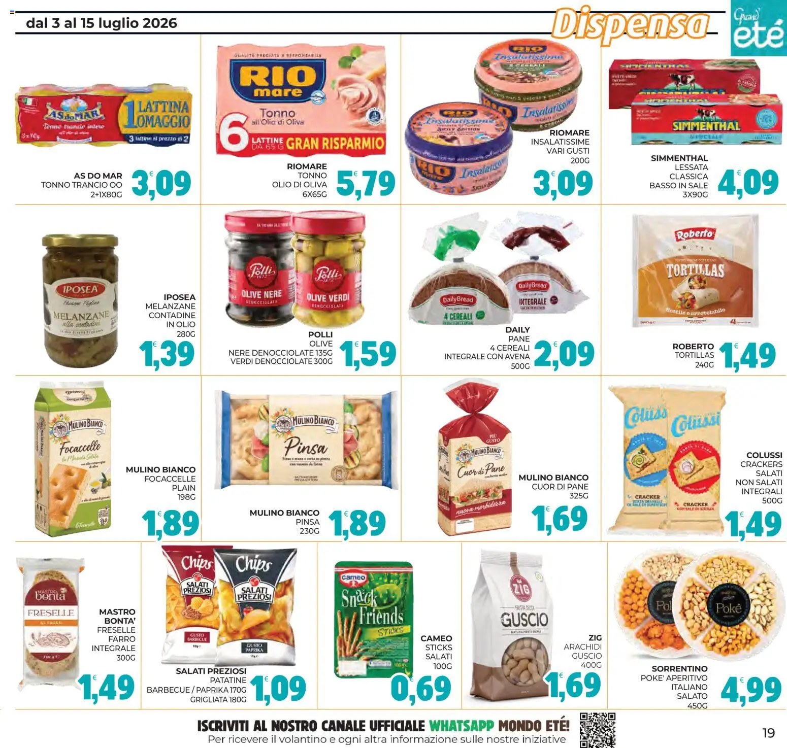 Volantino Eté del 03/07/2026 | Pagina: 19 | Prodotti: Crackers, Tonno, Aperitivo, Farro