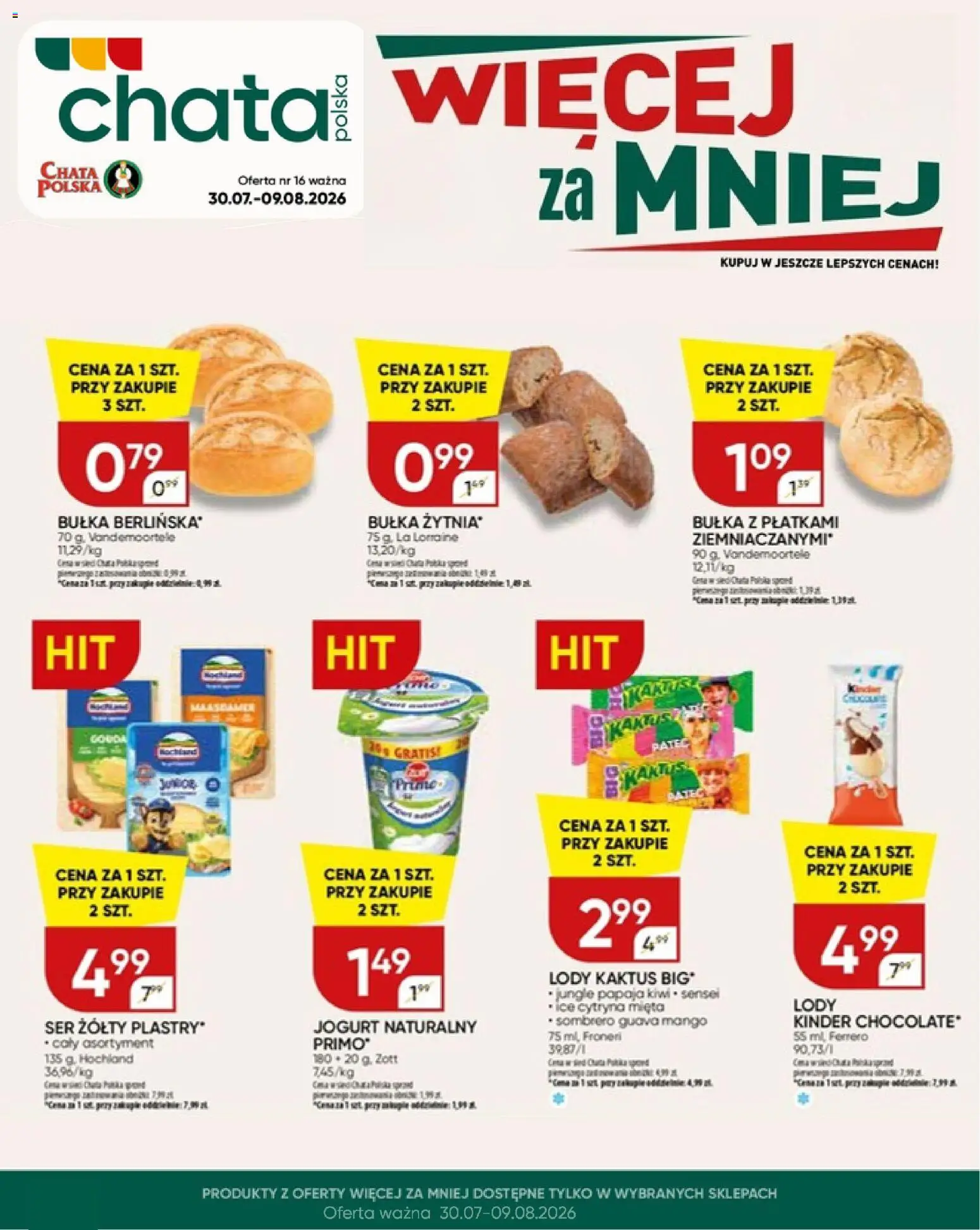 Chata Polska gazetka od 30.07.2026 | Strona: 23 | Produkty: Cytryna, Jogurt naturalny, Ser, Jogurt