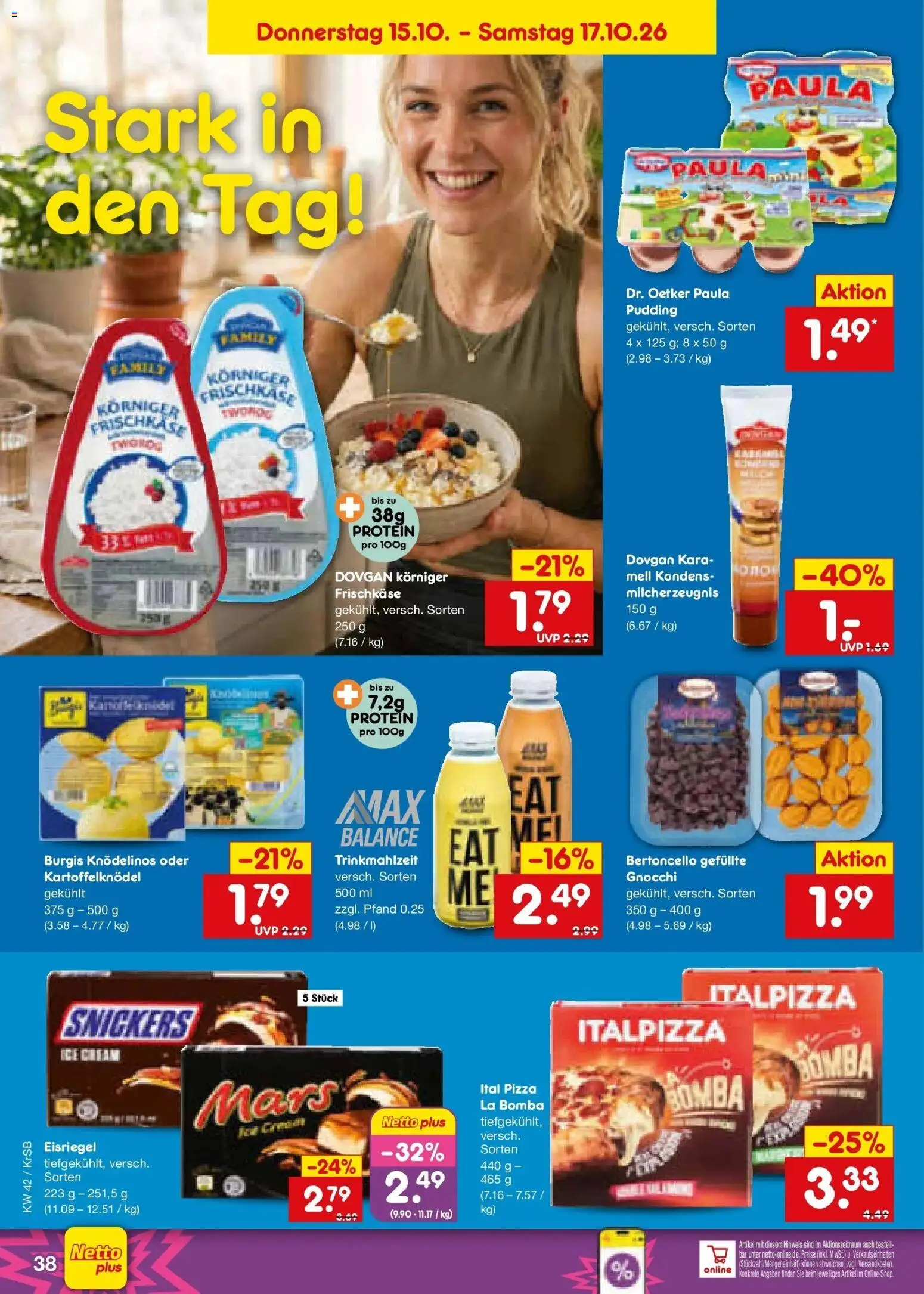 Netto Marken-Discount Prospekt Baesweiler (ab 12.10.2026) » Angebote | Seite: 52 | Produkte: Gnocchi, Mars, Pizza, Frischkase