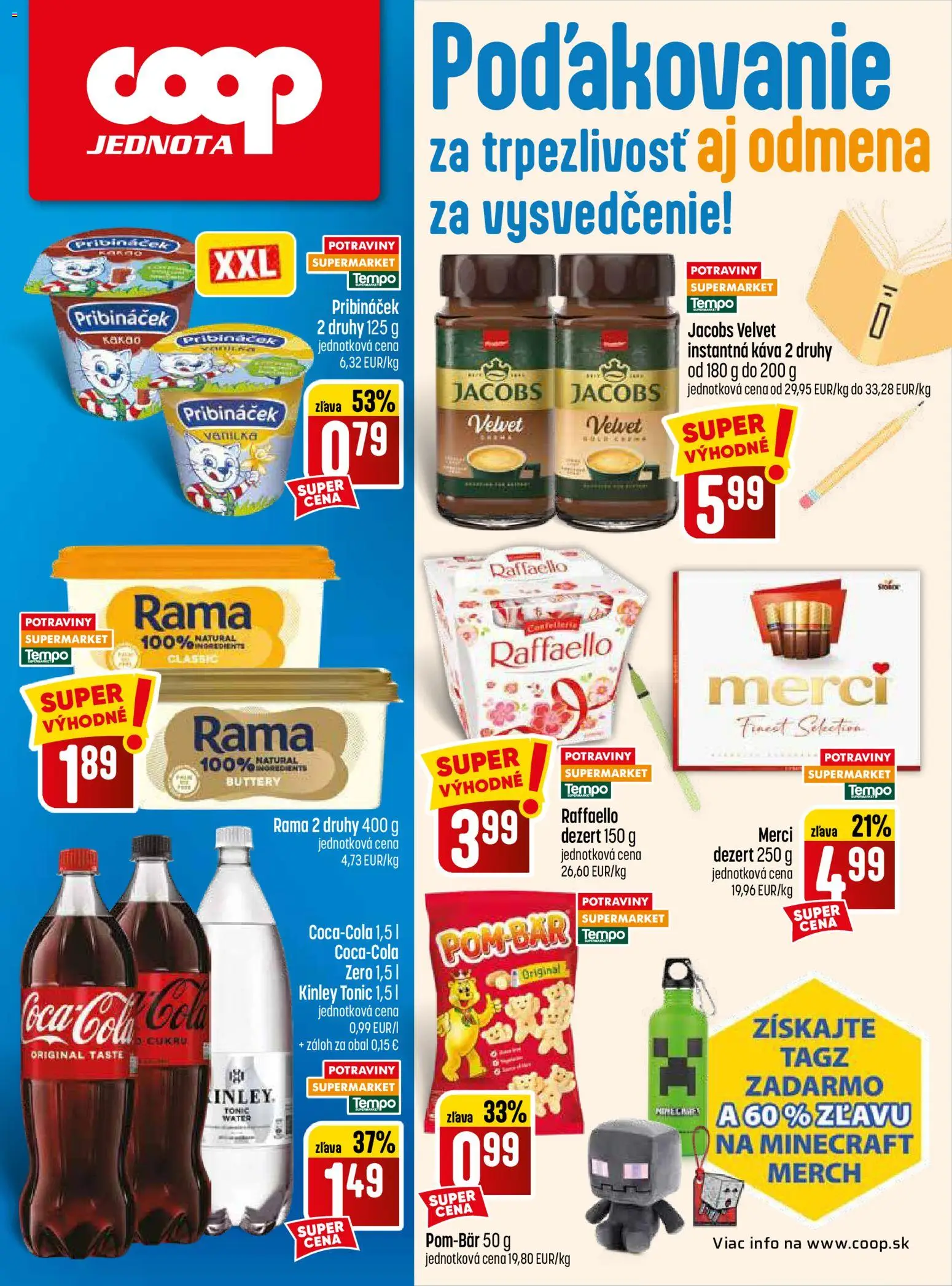 Nové COOP Jednota akcie – leták je platný od 25.06.2026 | Strana: 32 | Produkty: Jacobs Velvet, Merci, Rama, Kakao