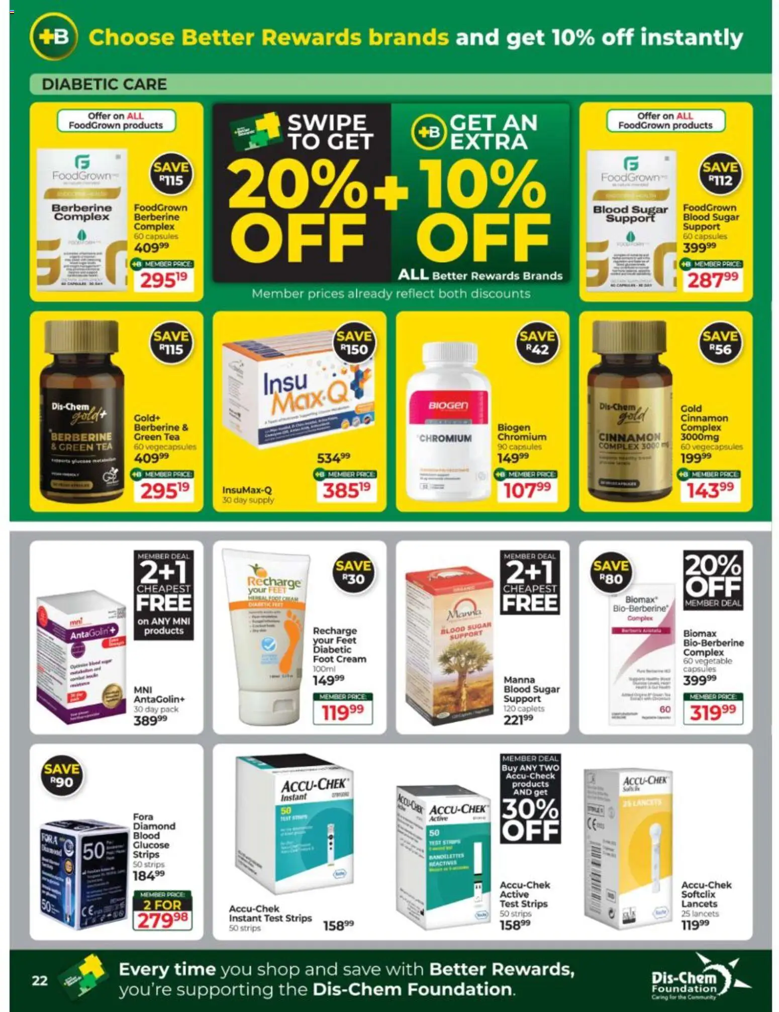 New Dis-Chem catalogue – valid from 15/09/2026 | Page: 22 | Products: Foundation, Tea, Cream, Sugar
