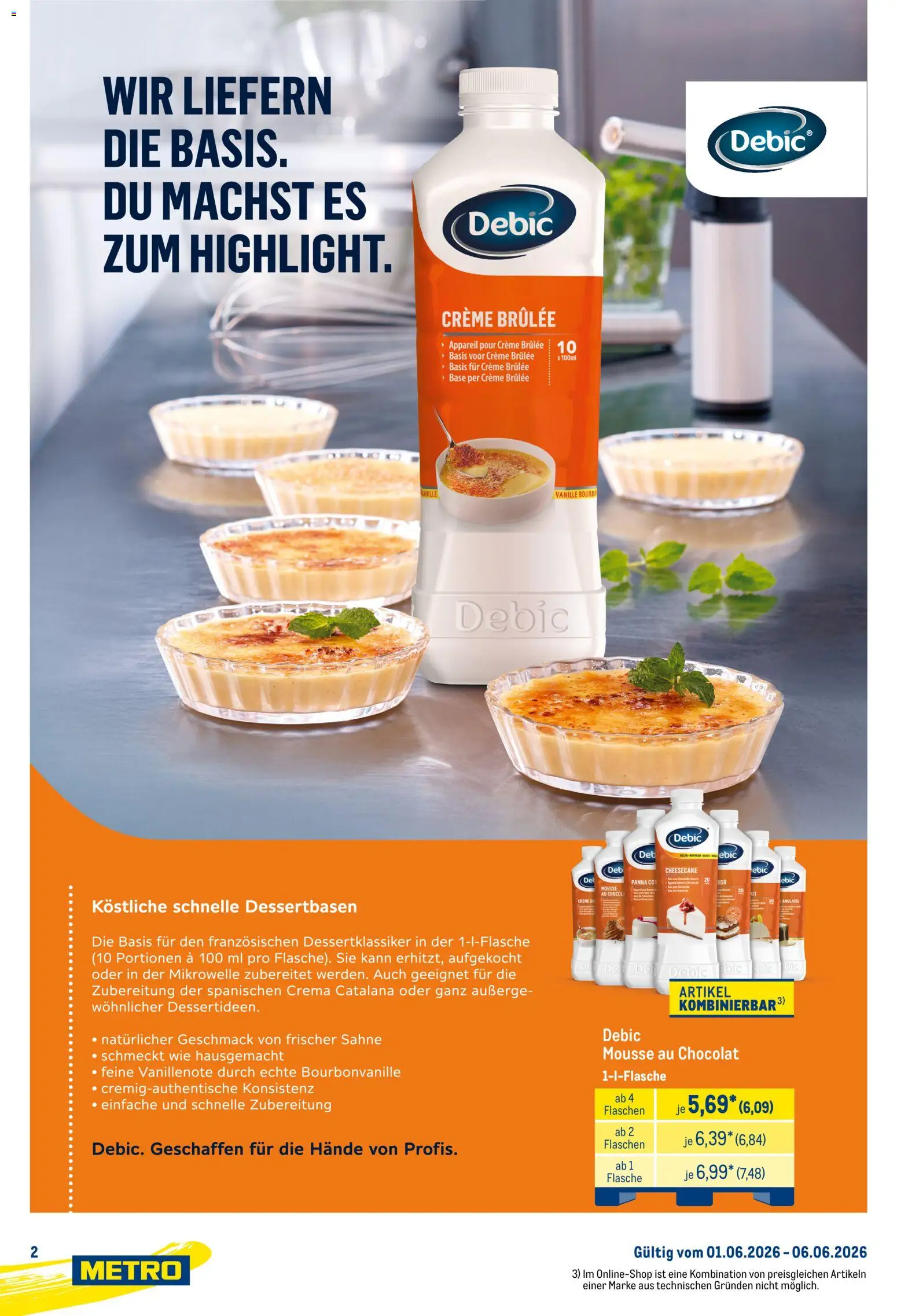 Metro Marken für Profis – gültig ab 01.06.2026 | Seite: 2 | Produkte: Mikrowelle, Creme, Creme brulee, Sahne