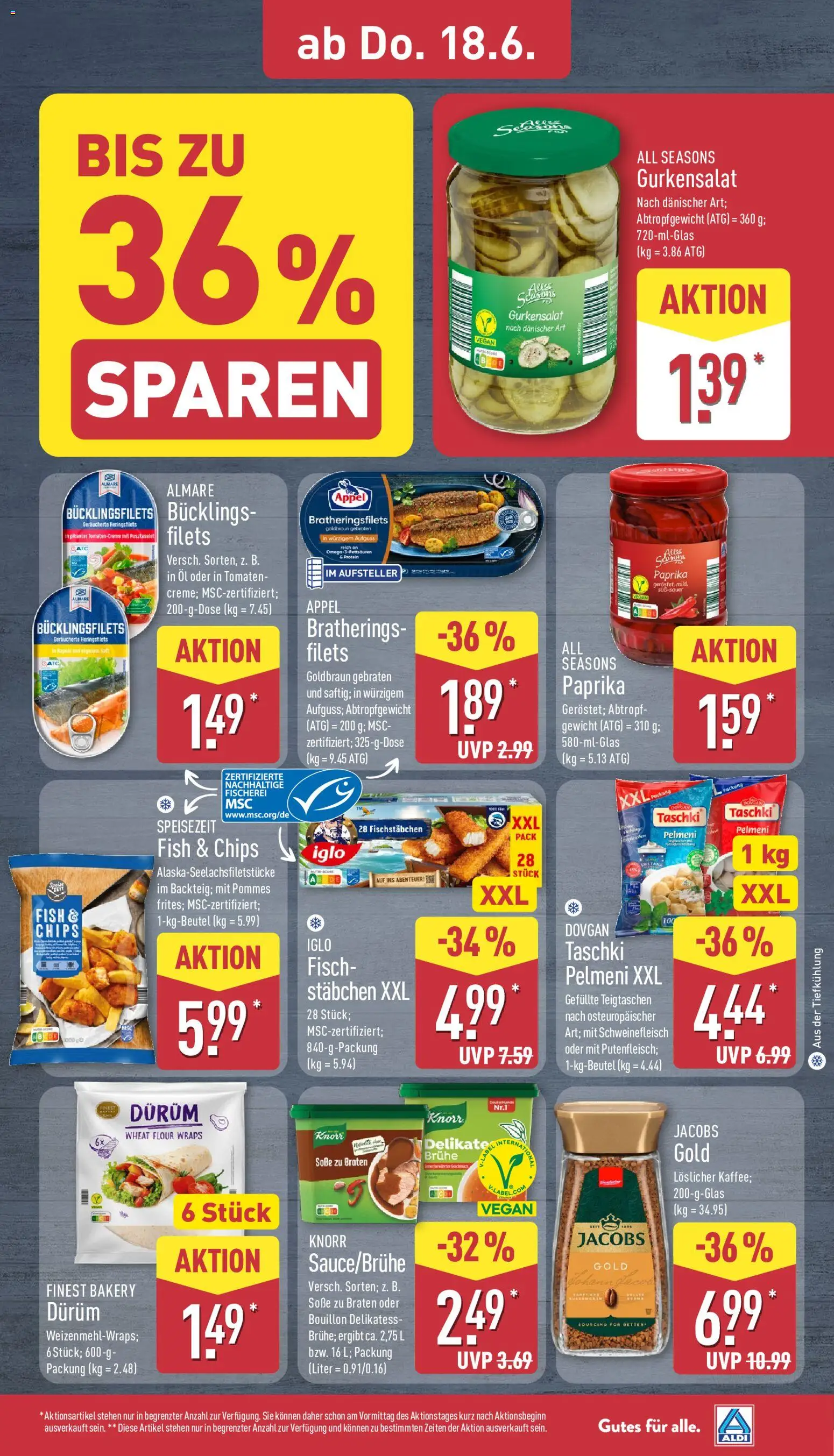Aldi Prospekt – gültig ab 15.06.2026 | Seite: 33 | Produkte: Gewicht, Öl, Iglo, Knorr