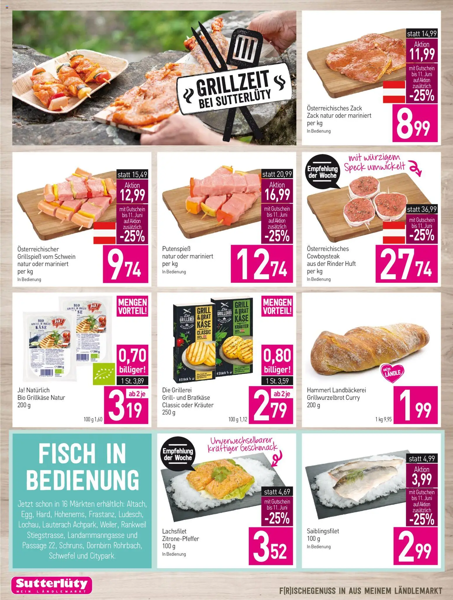 Sutterlüty Flugblatt gültig ab 04.06.2026 | Seite: 14 | Produkte: Grill, Käse, Fisch