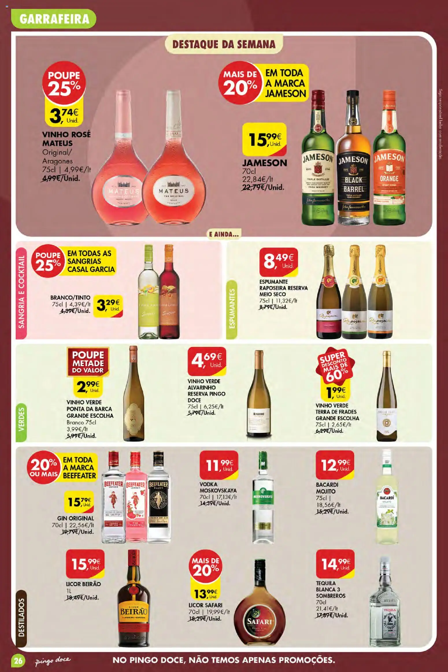 Pingo Doce Poupe Esta Semana Açores │ válido de 02/07/2026 | Página: 26 | Produtos: Espumante, Vinho, Tequila, Gin