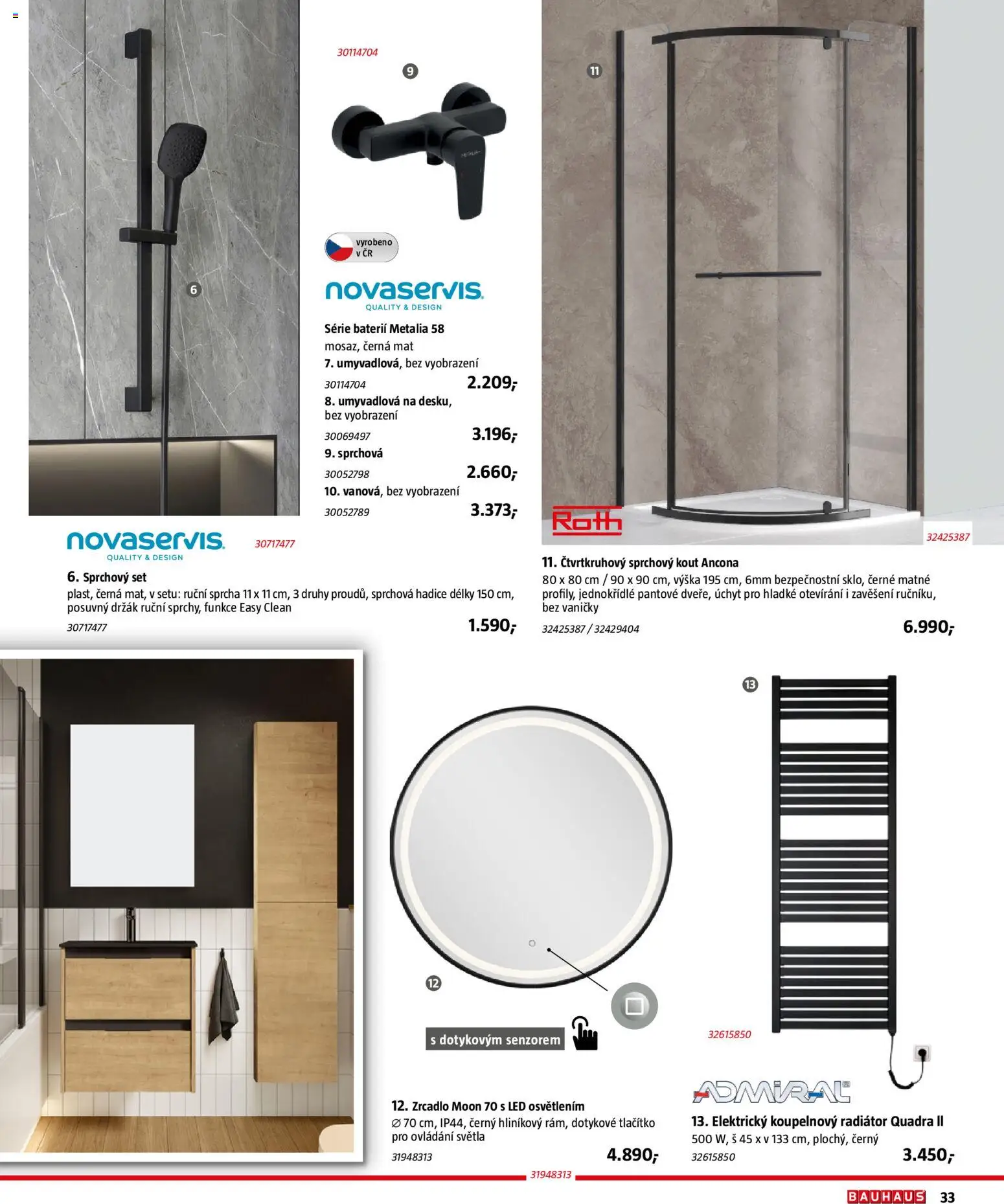 Katalog Sanita od 29.09.2026 | Strana: 33 | Produkty: Sprcha, Hadice, Radiátor, LED
