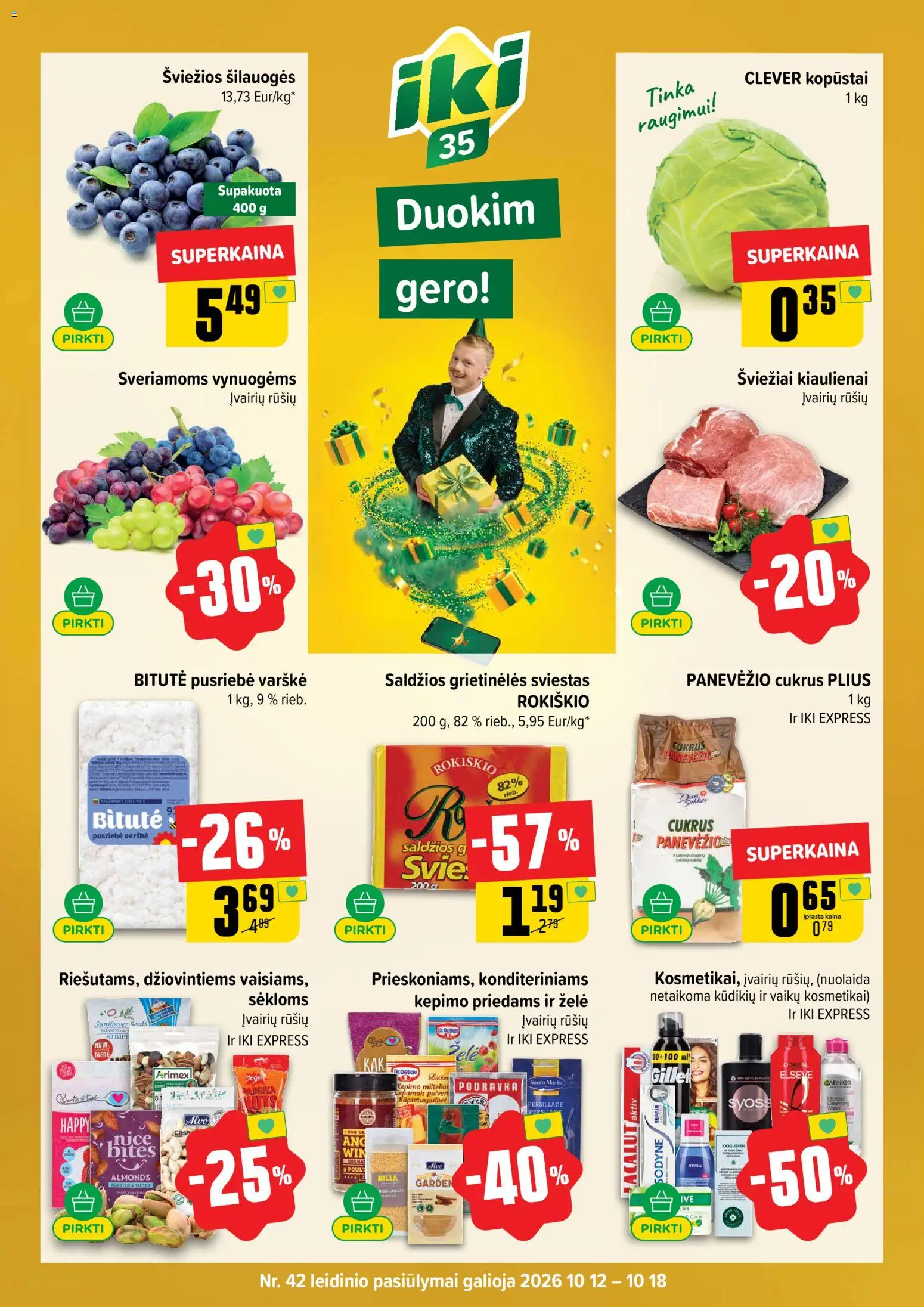 IKI akcijos nuo 2026.10.12 | Puslapis: 1 | Prekių: Paprika, Sviestas, Varškė, Cukrus