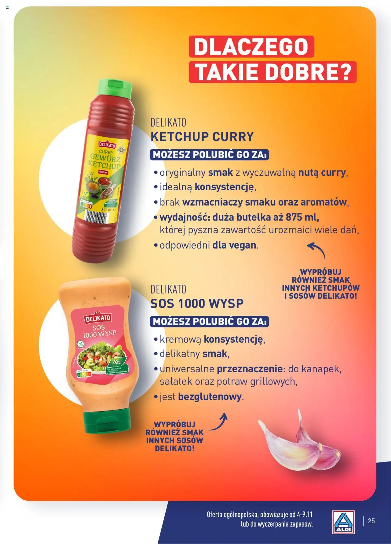 Aldi Gazetka - Wielki test od 04.11.2024 | Strona: 25 | Produkty: Ketchup curry, Curry, Sos 1000 Wysp, Sos