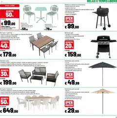 Anteprima del volantino Iper volantino valido a partire dal 19/06/2026 | Pagina: 37 | Prodotti: Ombrellone, Barbecue, Barbecue a gas, Sedia