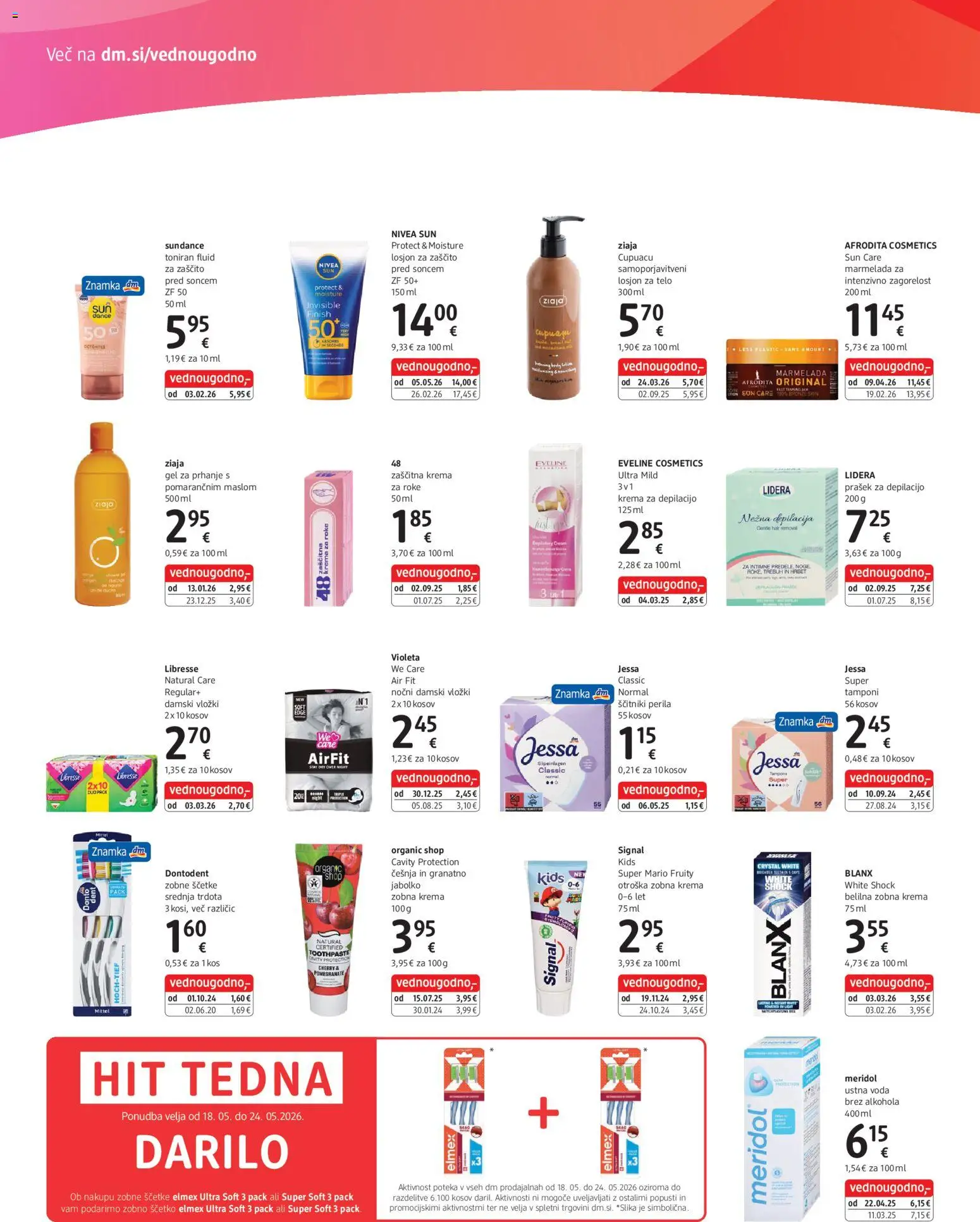 Novi DM Drogerie Markt katalog ponudbe – veljaven od 18.05.2026 | Stran: 2 | Izdelki: Vložki, Tamponi, Kos, Krema