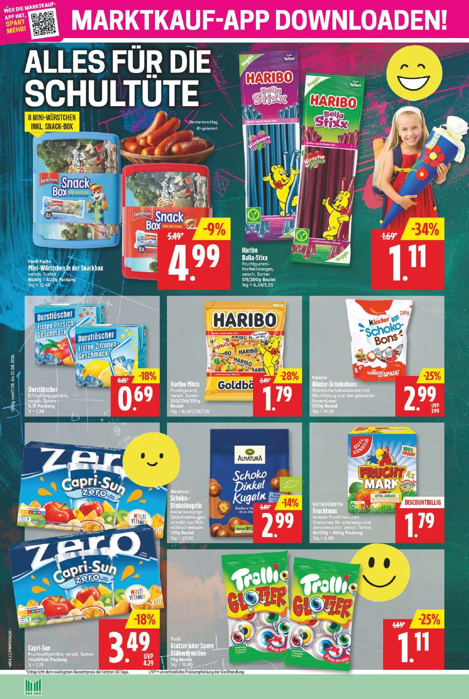 Marktkauf Prospekt – gültig ab 17.08.2026 | Seite: 12 | Produkte: Durstloscher, Pfirsich, Himbeere, Mochi