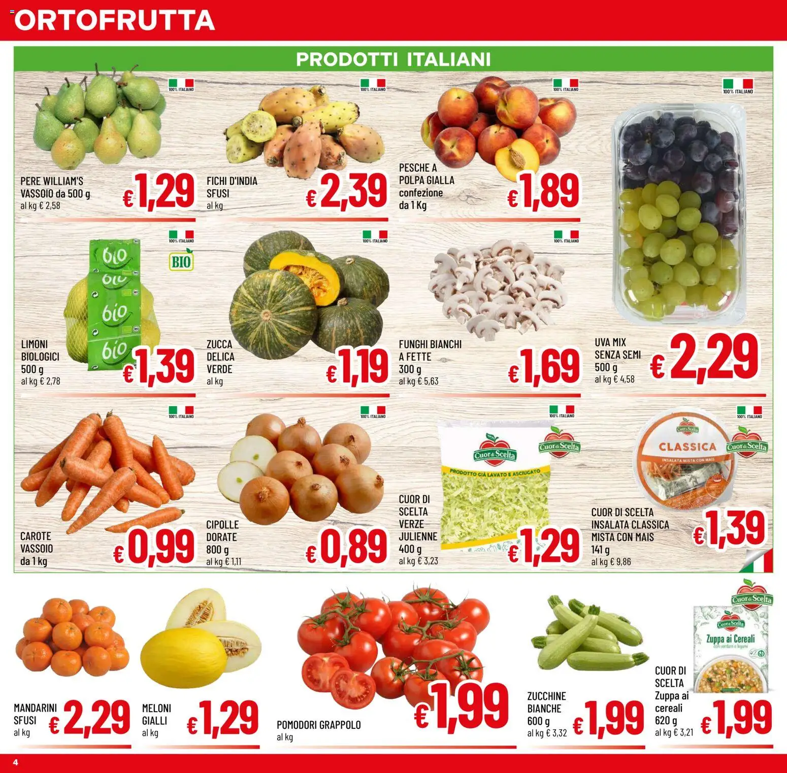 Volantino A&O del 16/09/2026 | Pagina: 4 | Prodotti: Insalata, Pomodori, Uva, Limoni