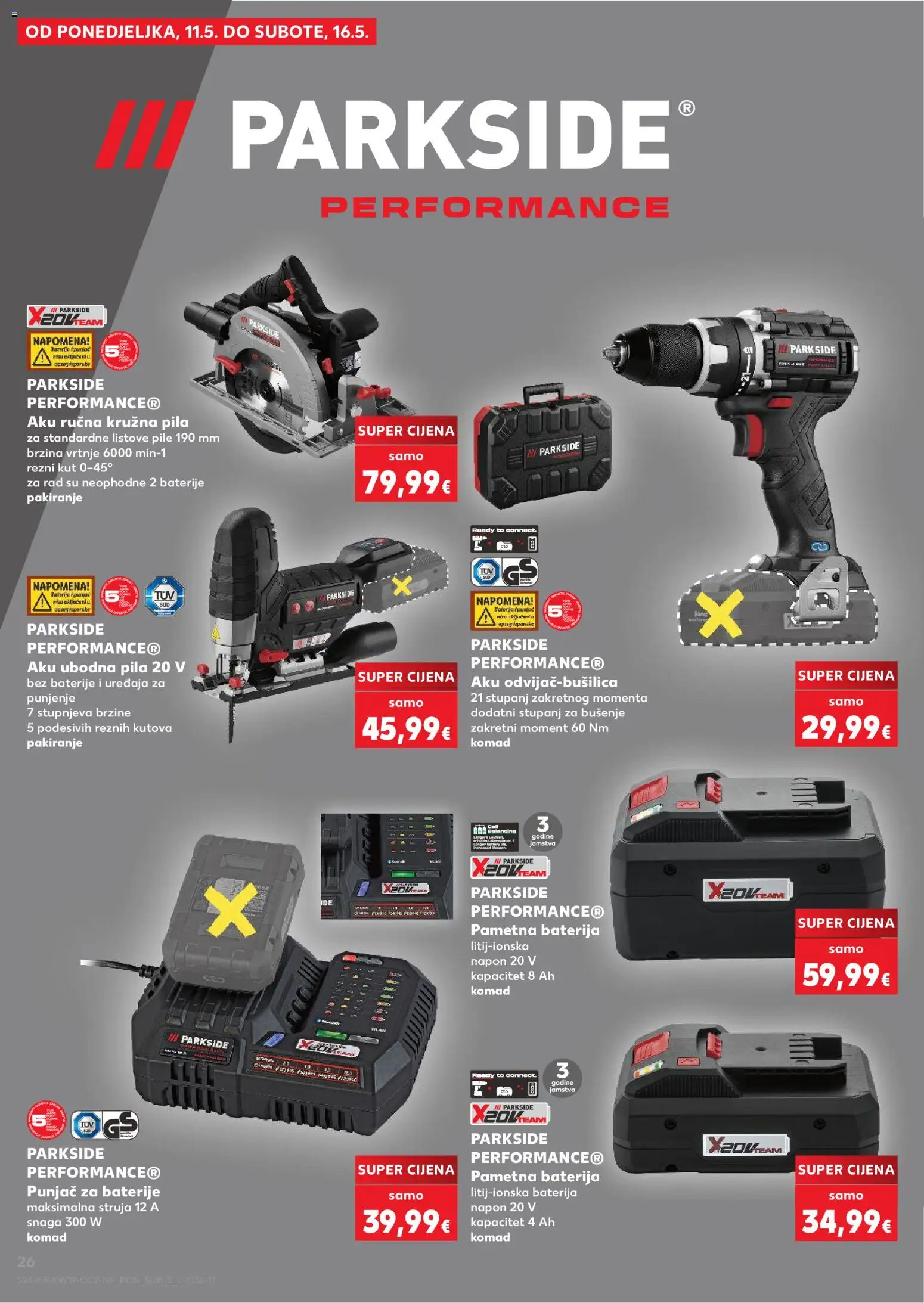 Kaufland katalog | vrijedi od 06.05.2026 | Stranica: 26 | Proizvodi: Ubodna pila, Baterija, Pila, Parkside