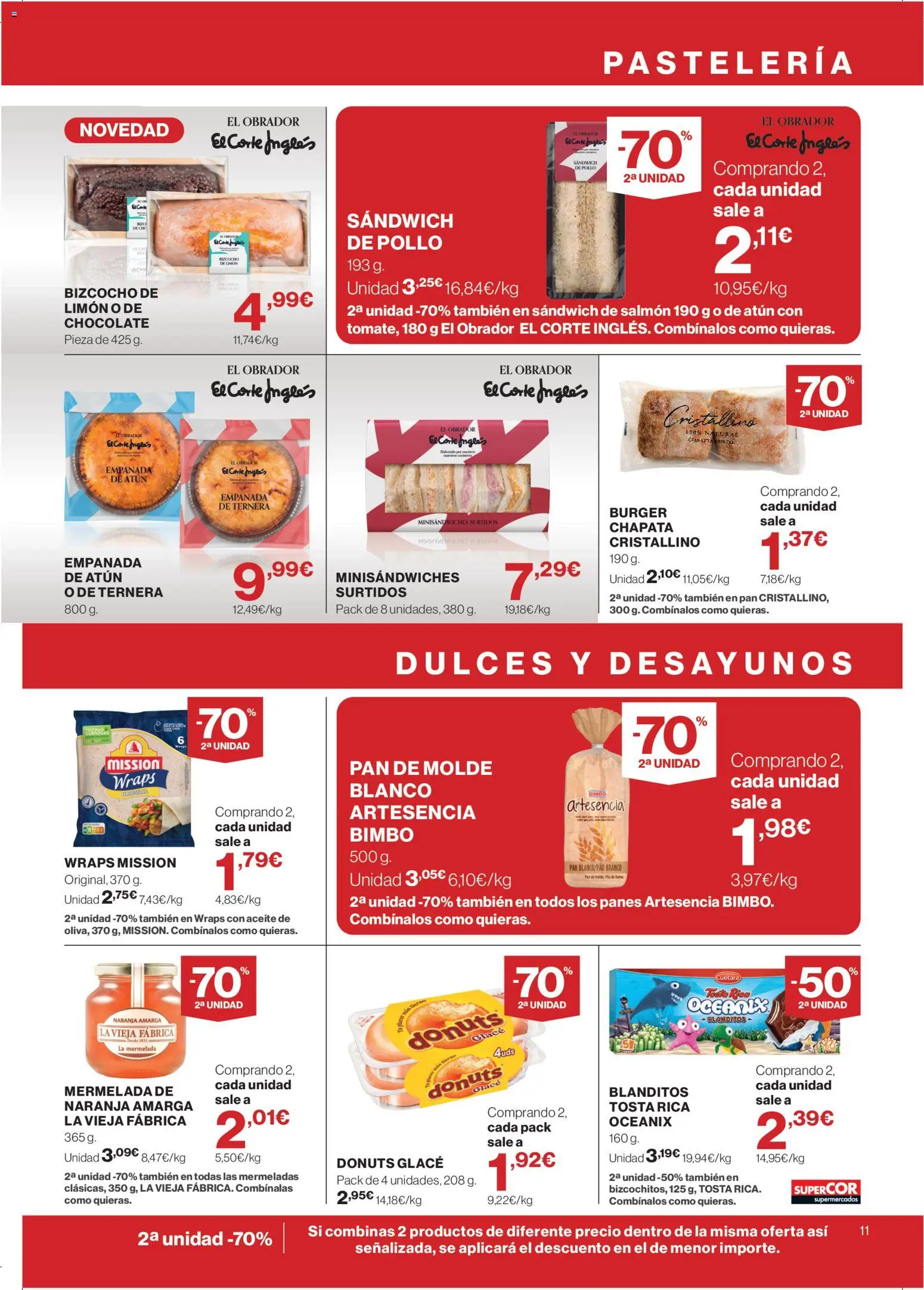 Supercor folleto │ válido desde el 04.06.2026 | Página: 11 | Productos: Aceite, Pan, Pan de molde, Donuts