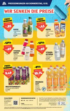 Aldi aktionen ab 08.10.2026 gültig | Seite: 2 | Produkte: Orangensaft, Saft, Orangen, Uhr