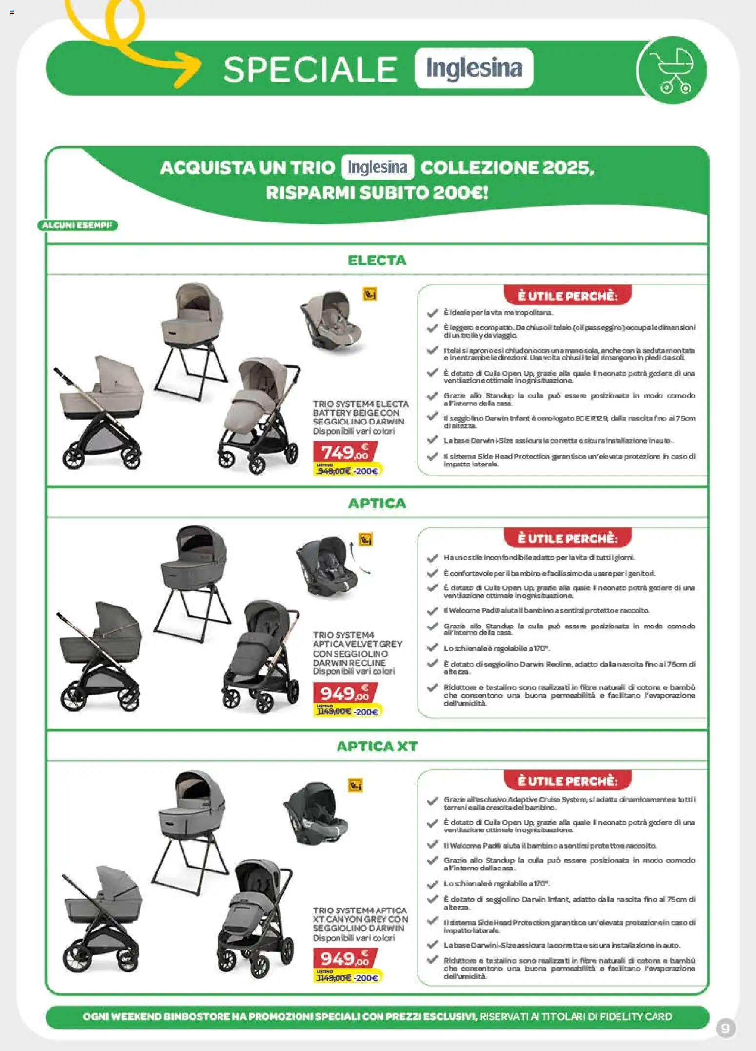 Volantino Bimbo store del 02/07/2026 | Pagina: 9 | Prodotti: Culla, Passeggino, Seggiolino, Trolley