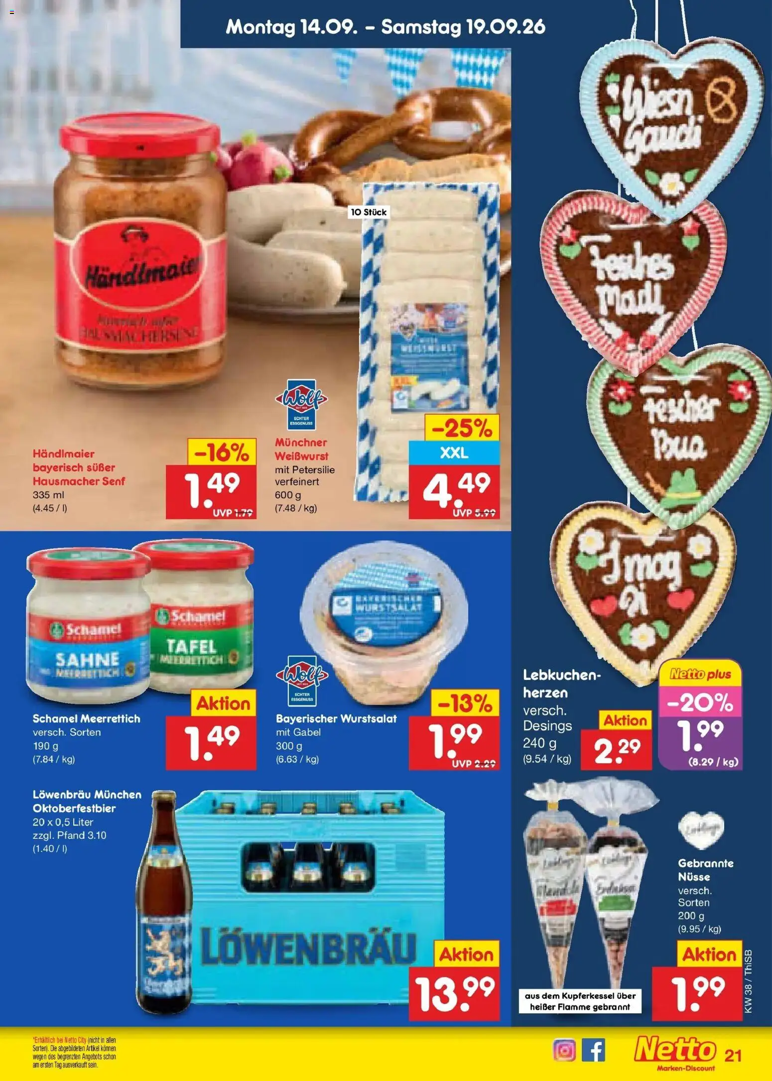 Netto Marken-Discount Prospekt Pirna – gültig ab 14.09.2026 | Seite: 31 | Produkte: Weißwurst, Petersilie, Nüsse, Sahne