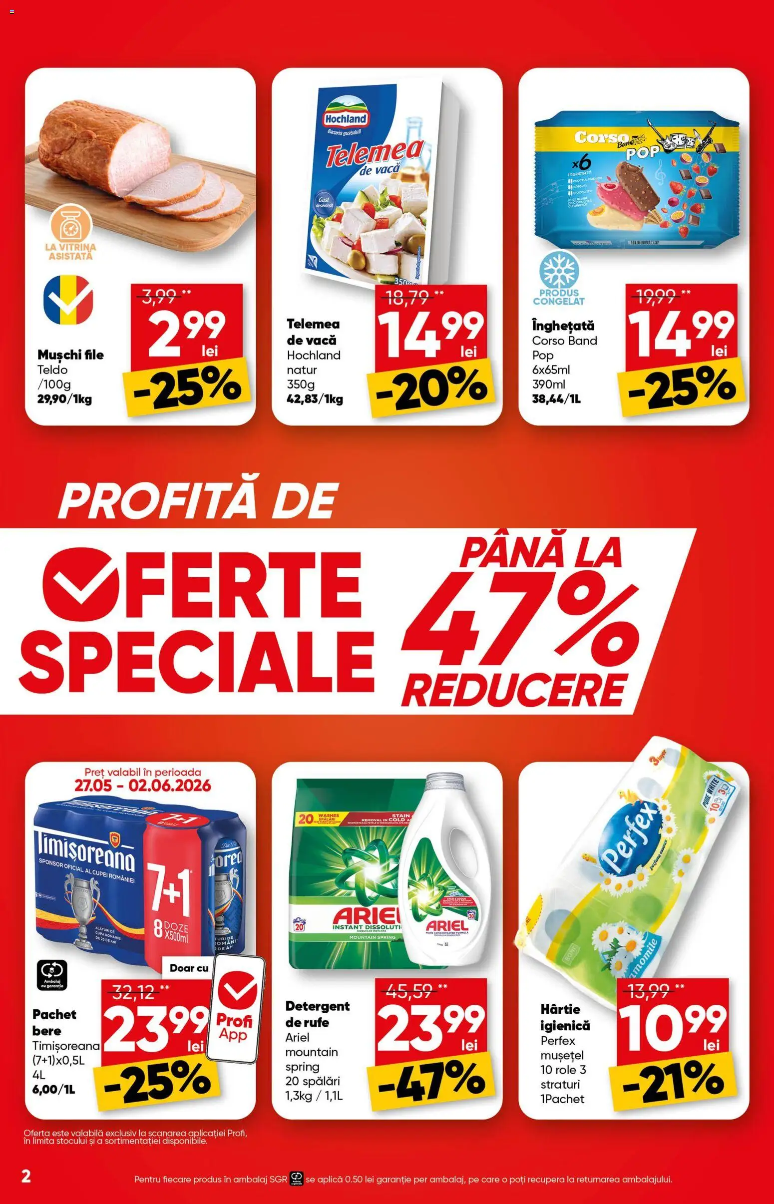 Noul catalog Profi – valabil de la 27.05.2026 | Pagină: 2 | Produse: Role, Vitrină, Bere, Detergent