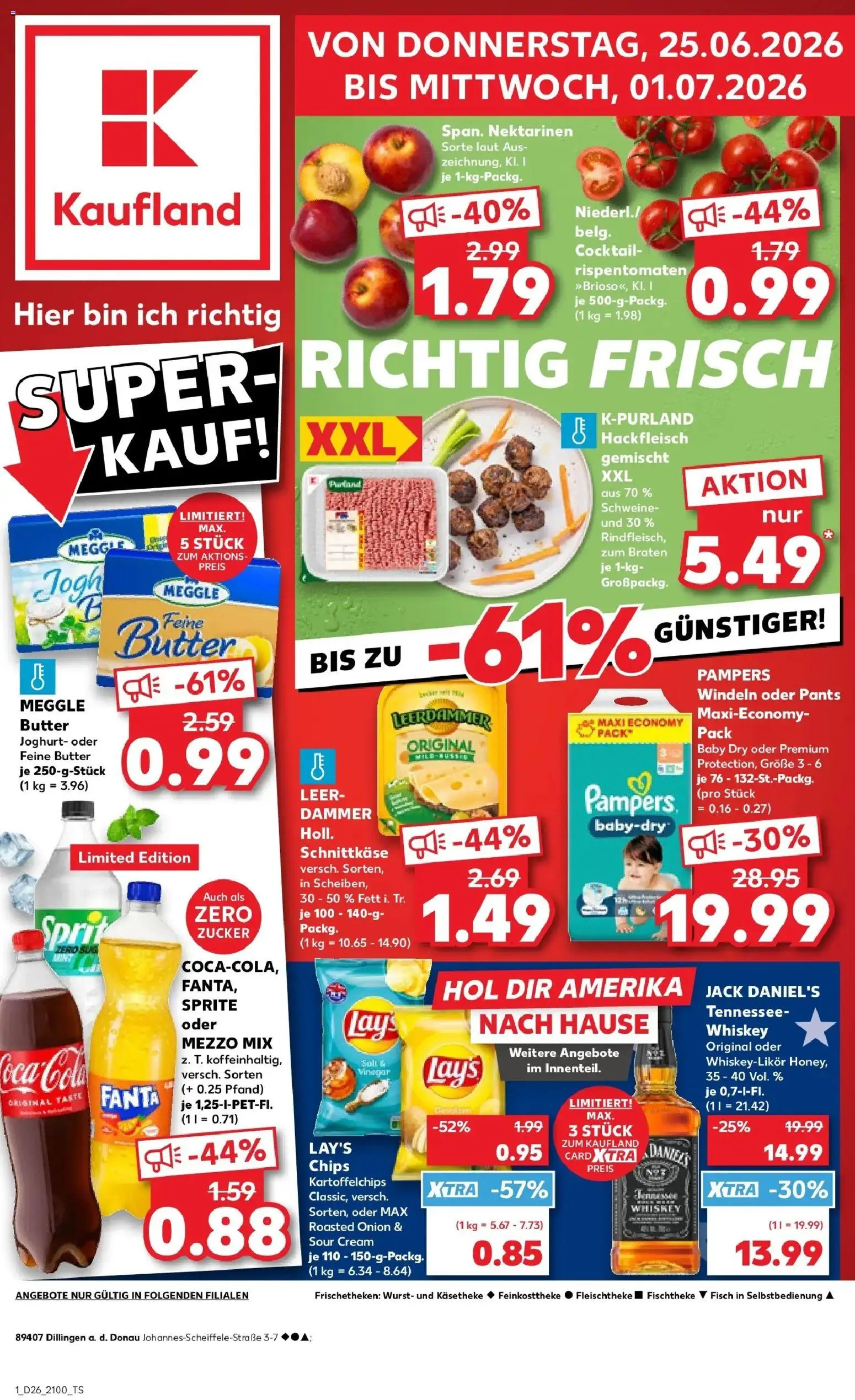 Kaufland Prospekt Dillingen An Der Donau – gültig ab 22.06.2026 | Seite: 18 | Produkte: Fanta, Jack Daniel's, Oder mezzo mix, Meggle butter