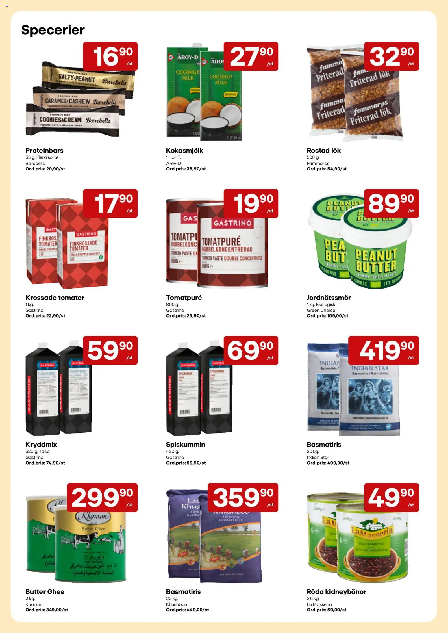 Snabbgross reklamblad aktuell från 05/10/2026 | Sida: 7 | Produkter: Krossade tomater, Jordnötssmör, Kokosmjölk, Ghee