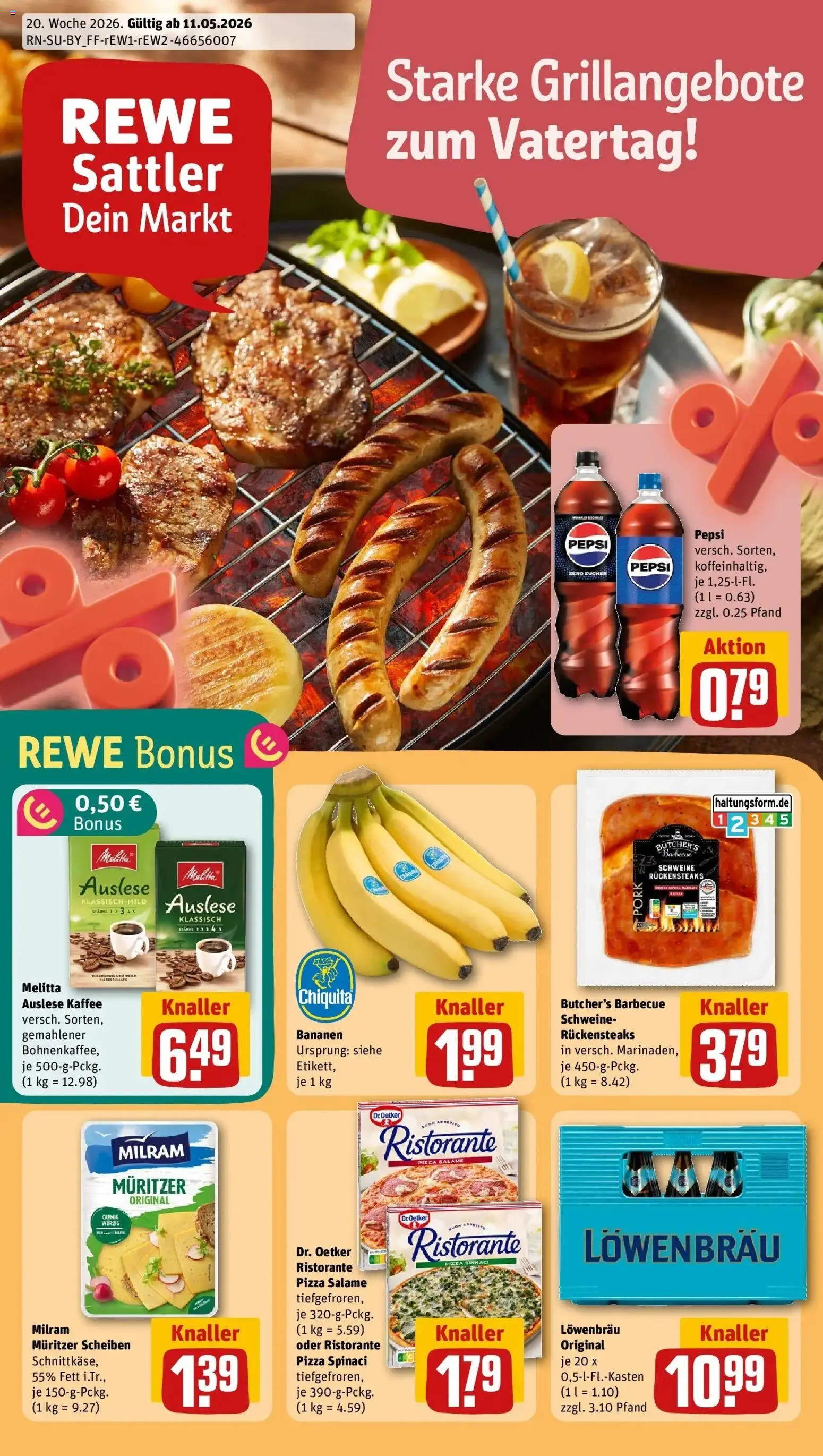Rewe Prospekt Wasserburg A. Inn	 – gültig ab 10.05.2026 | Seite: 1 | Produkte: Ristorante, Melitta, Milram, Pepsi