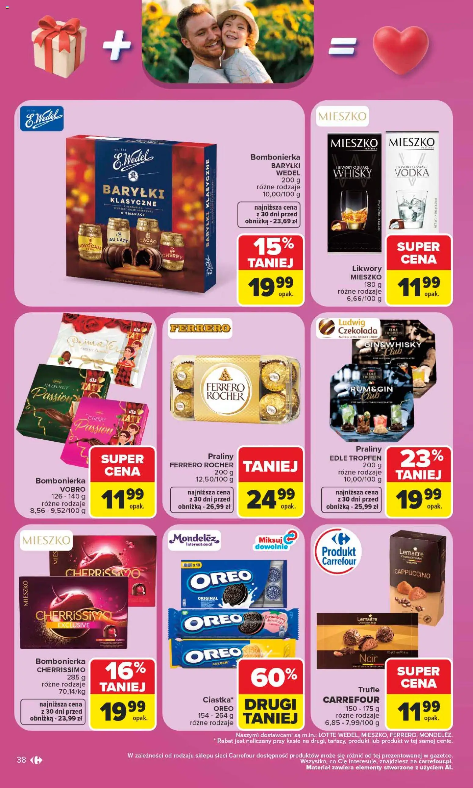 Carrefour gazetka od 15.06.2026 | Strona: 40 | Produkty: Praliny, Cappuccino, Vodka, Ferrero rocher