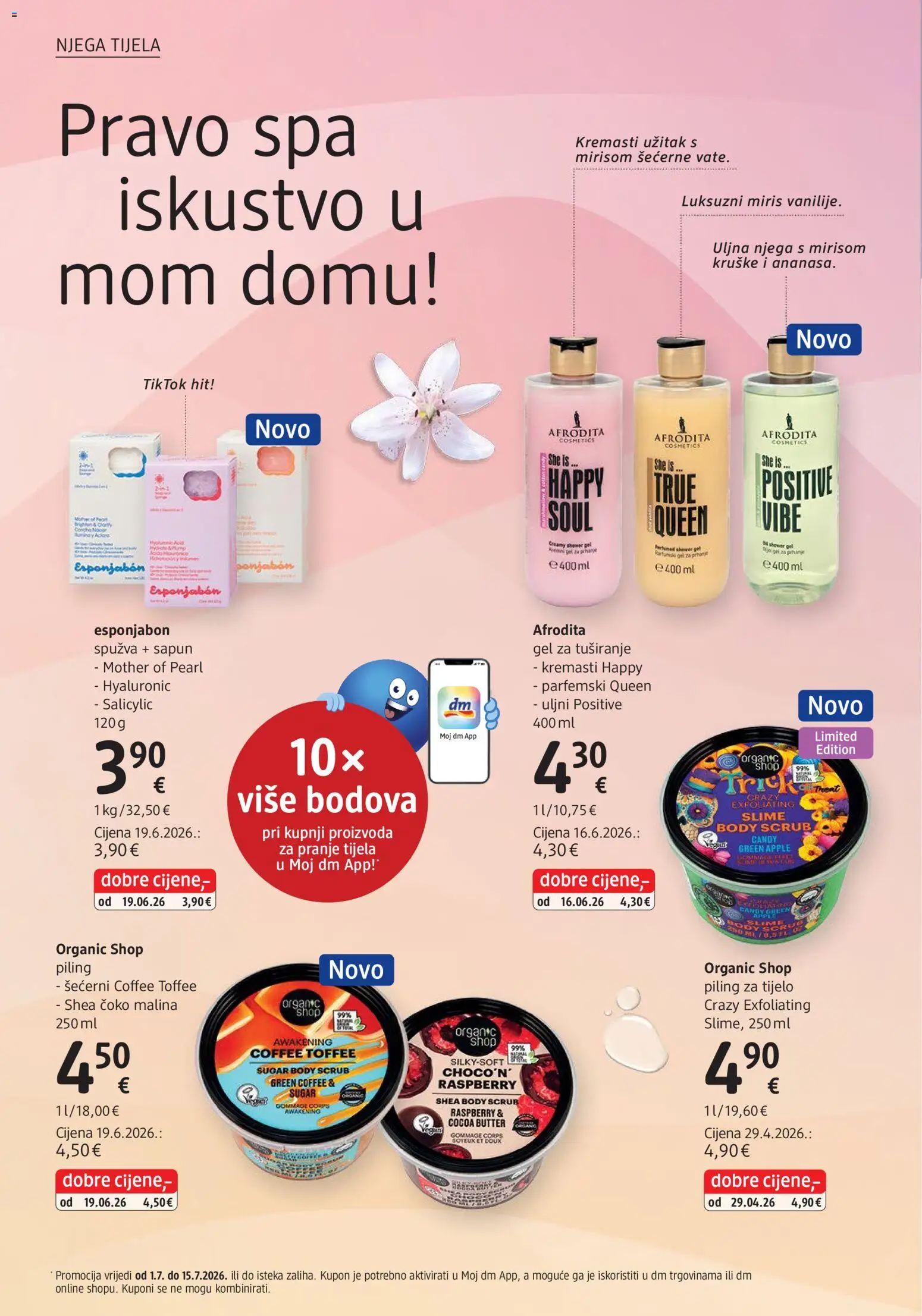 DM katalog | vrijedi od 01.07.2026 | Stranica: 10 | Proizvodi: Miris, Spužva, Sapun, Gel za tuširanje