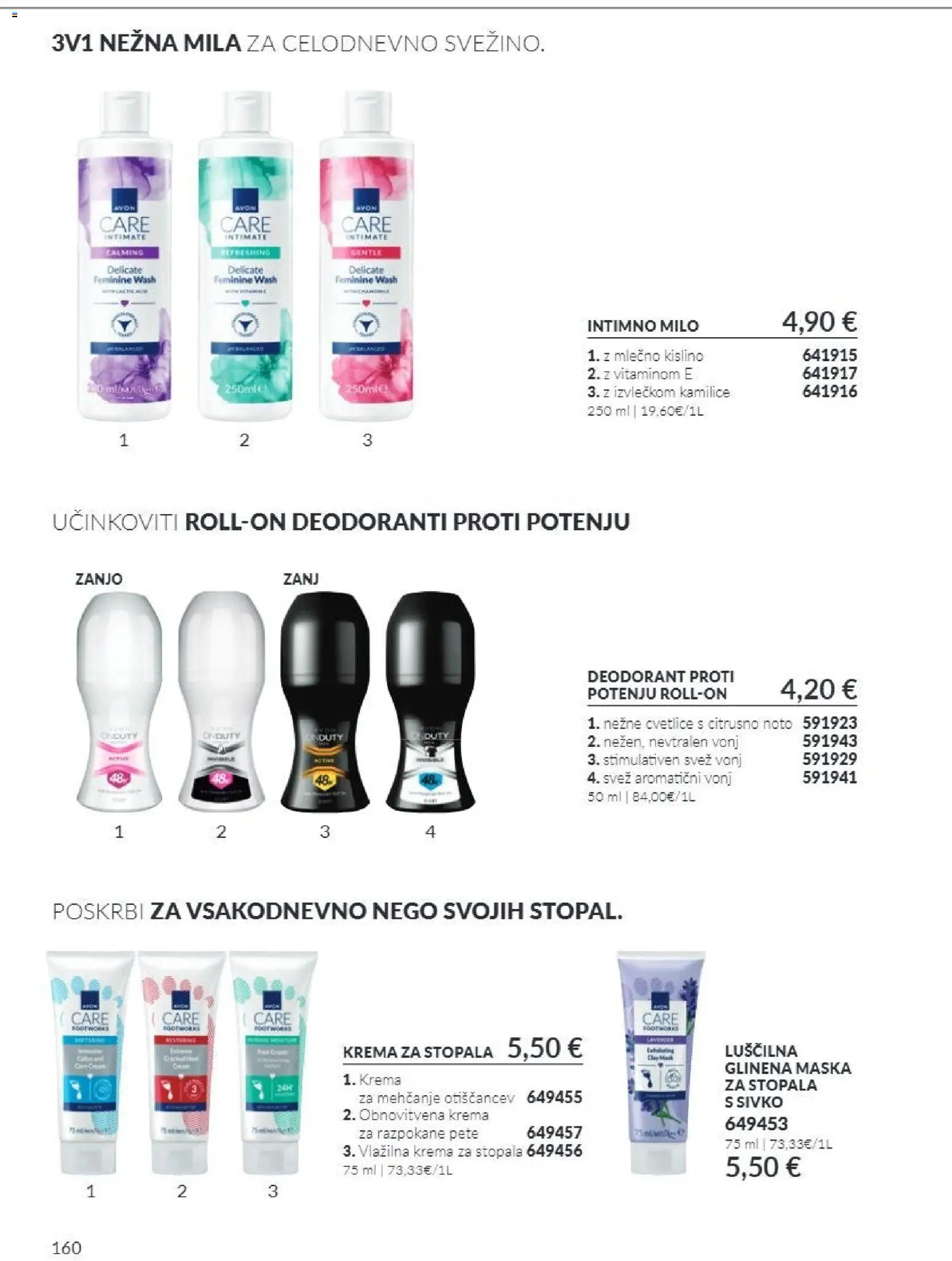 Novi Avon katalog ponudbe – veljaven od 01.10.2026 | Stran: 160 | Izdelki: Intimno milo, Krema, Maska, Milo