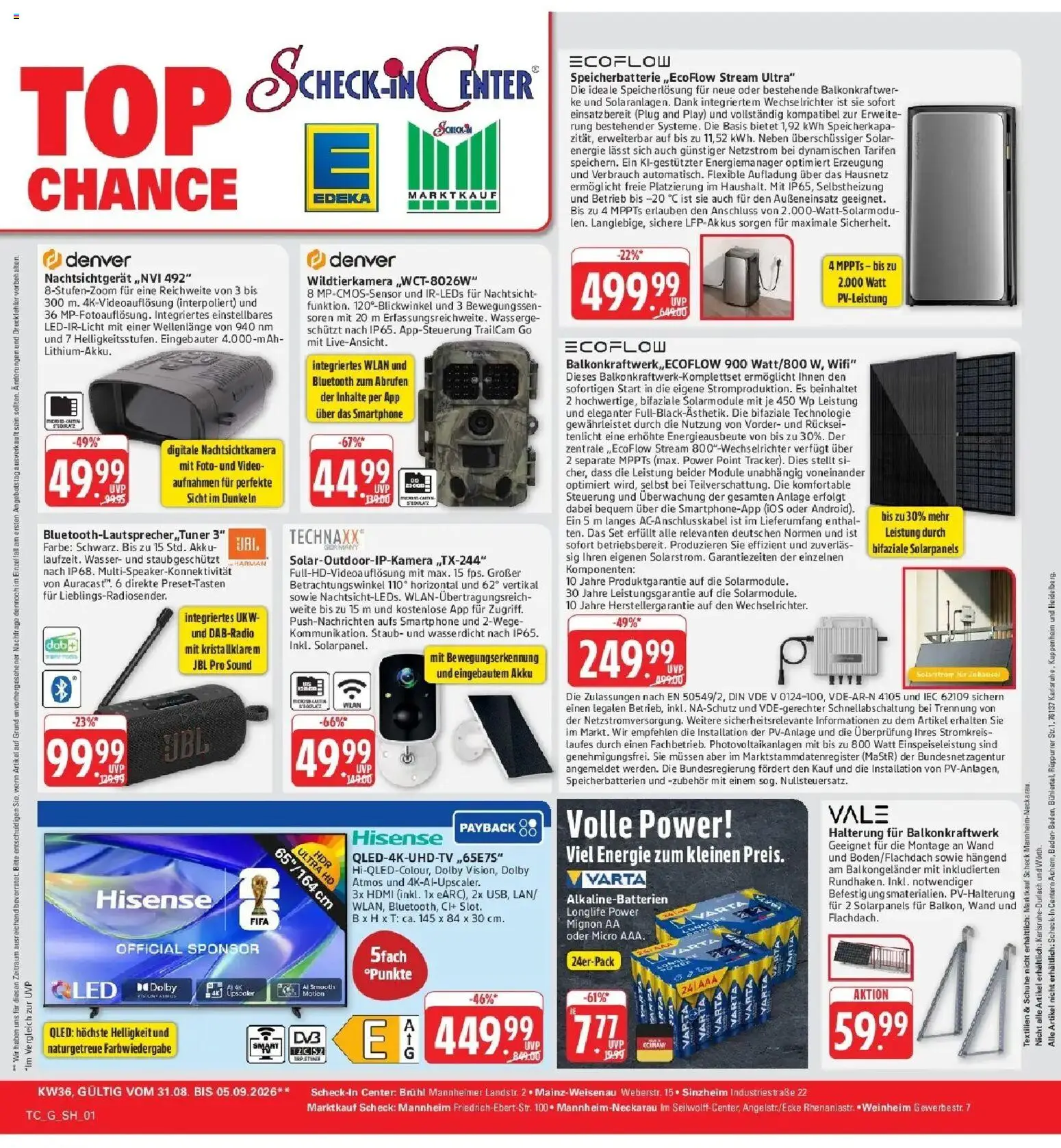 Edeka Prospekt Mainz-Weisenau (ab 31.08.2026) » Angebote Online | Seite: 72 | Produkte: Hisense, Wasser, Smartphone, Video